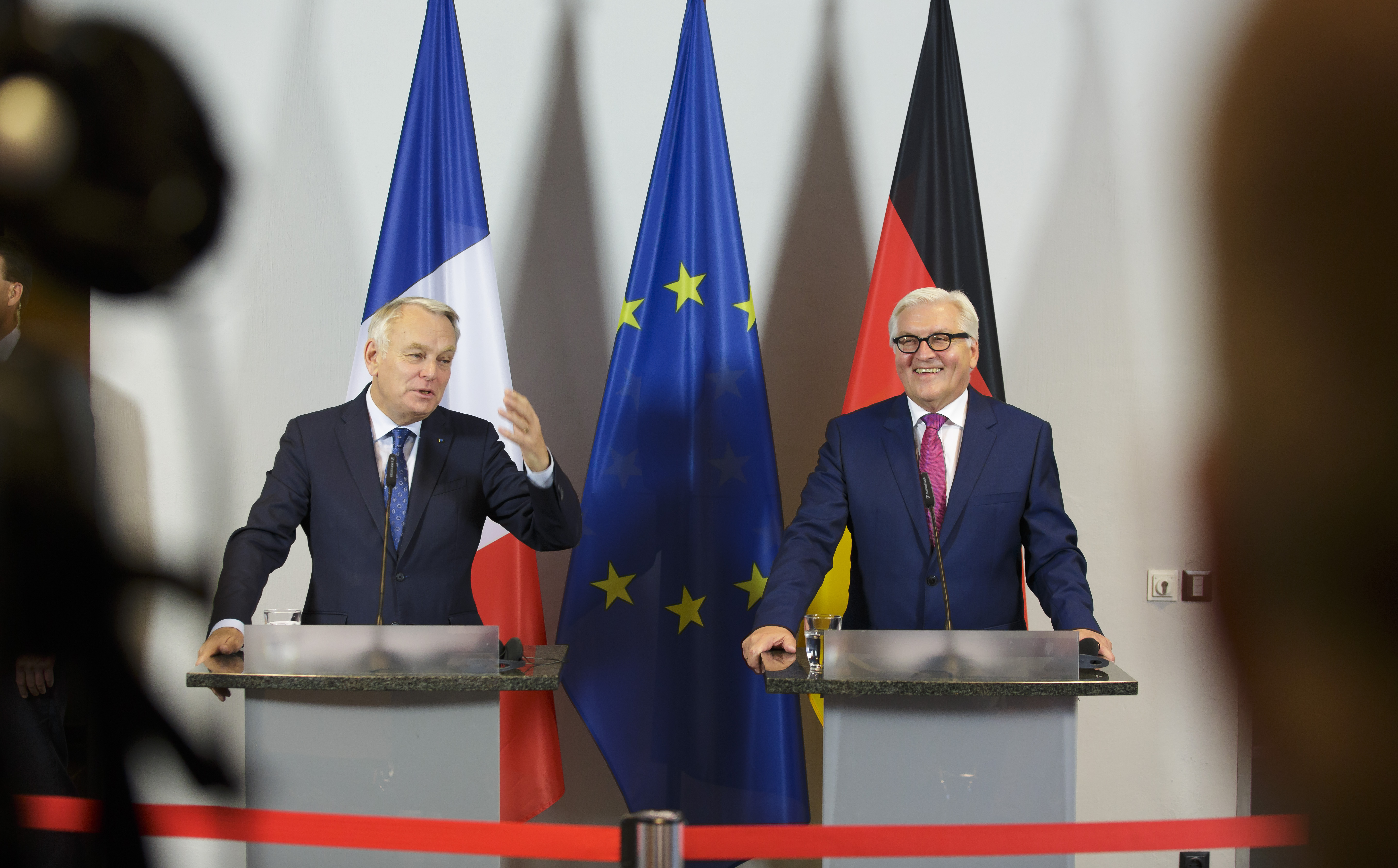Jean-Marc Ayrault und Frank-Walter Steinmeier in Brandenburg an der Havel