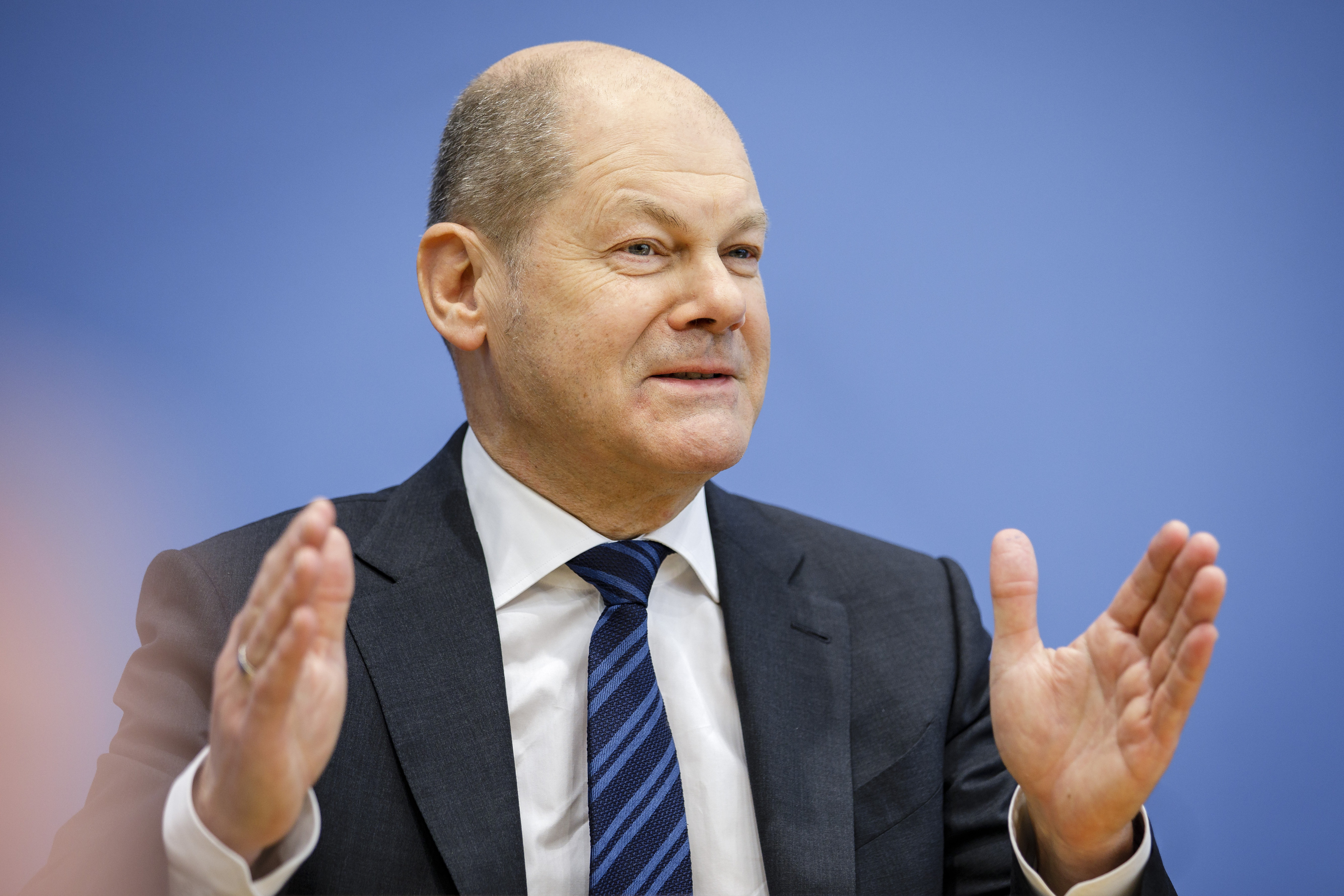 Olaf Scholz in der Bundespressekonferenz