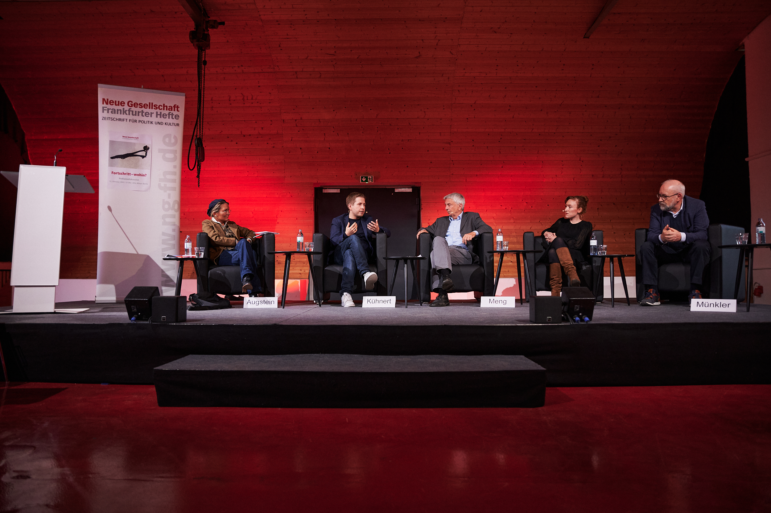 Franziska Augstein, Kevin Kühnert, Richard Meng, Nora Bossong, Herfried Münkler.