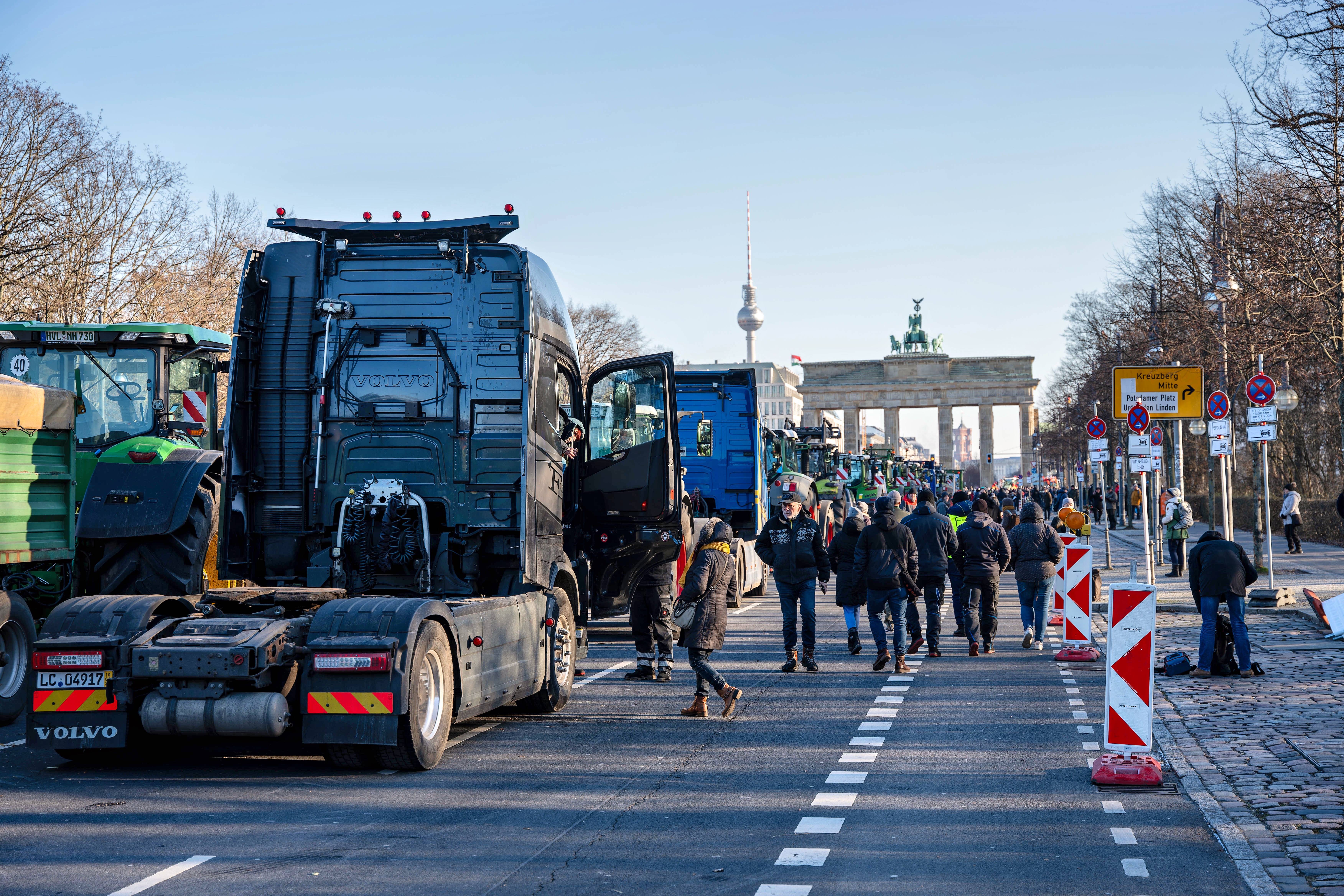 Bauernproteste vor dem Brandenburger Tor in Berlin