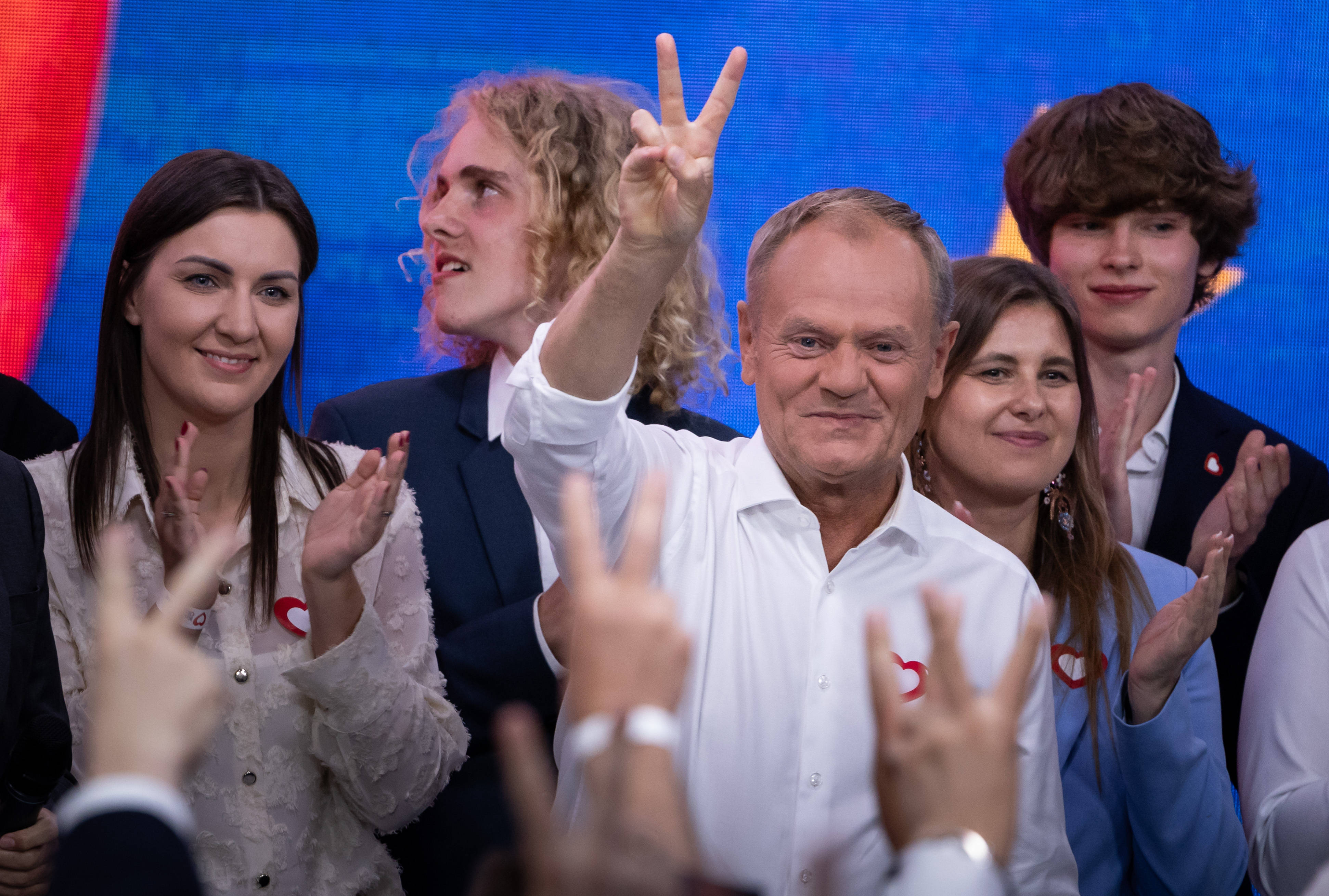 Setzt seinen Siegeszug fort: Die Bürgerplattform von Ministerpräsident Donald Tusk wurde stärkste Partei bei der Europawahl in Polen.IMAGO / ZUMA Press Wire