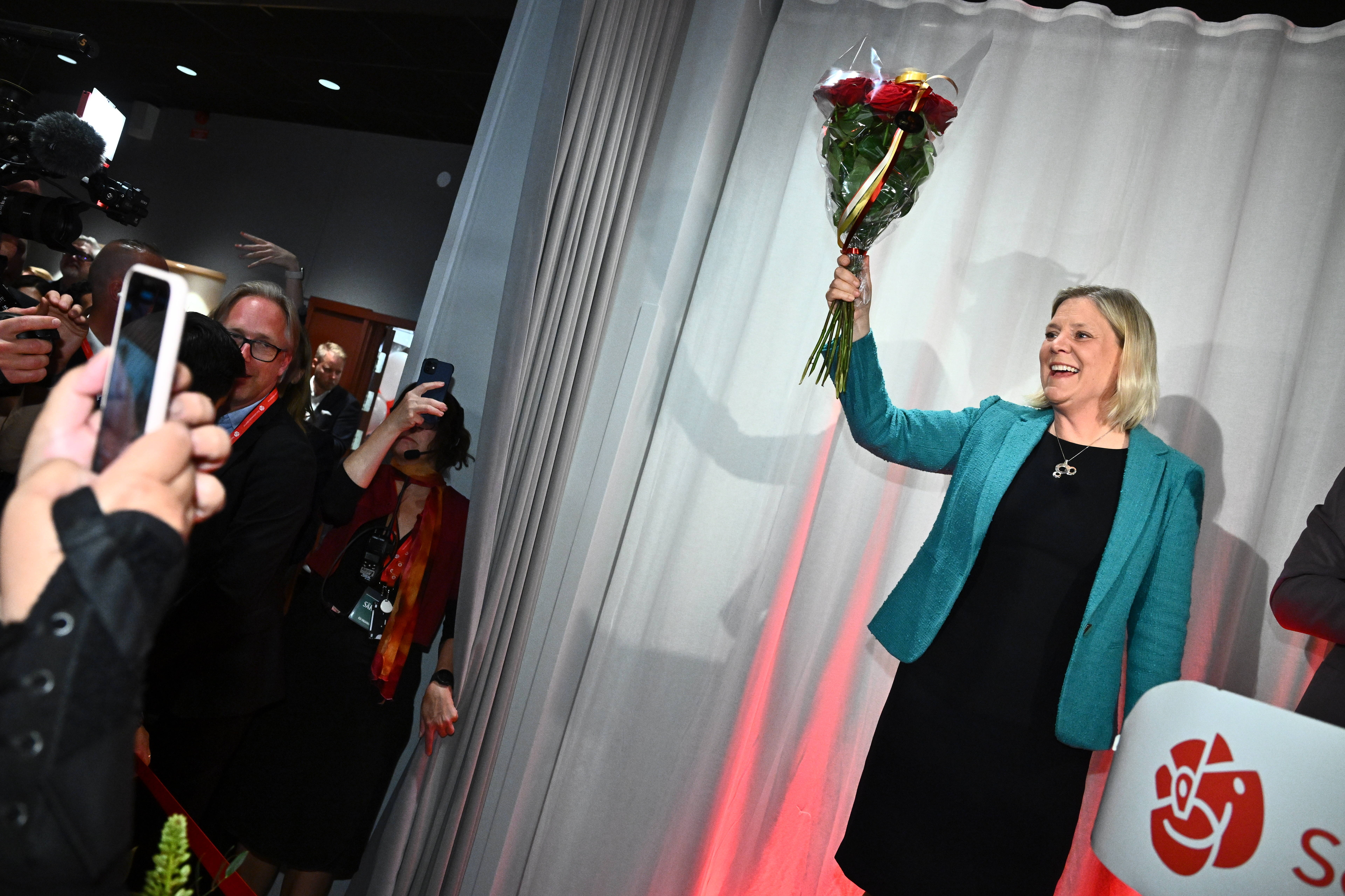 Freut sich über das starke Abschneiden der schwedischen Sozialdemokrat*innen bei der Europawahl: Parteichefin Magdalena Andersson