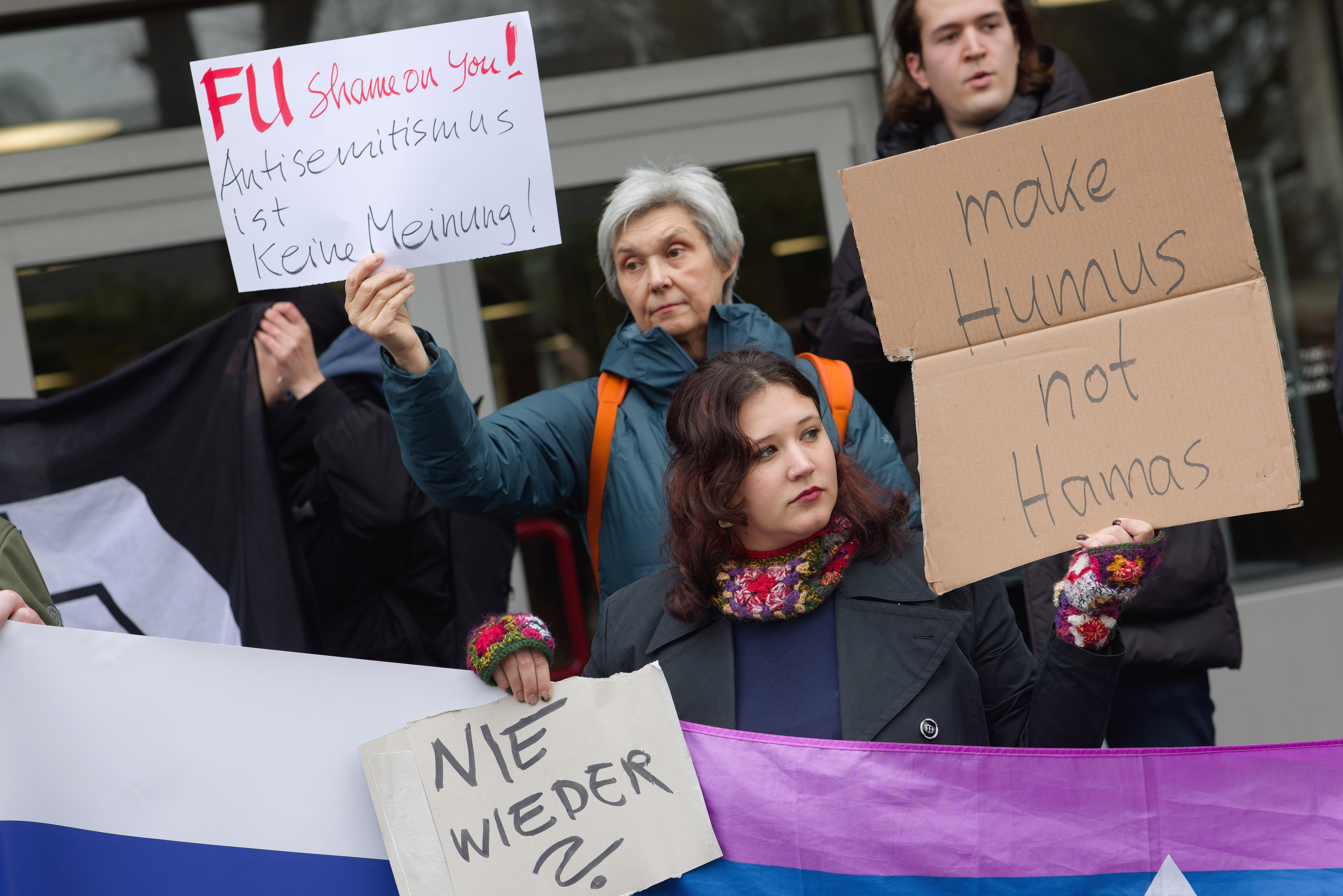 Demonstration gegen Antisemitismus an der FU Berlin