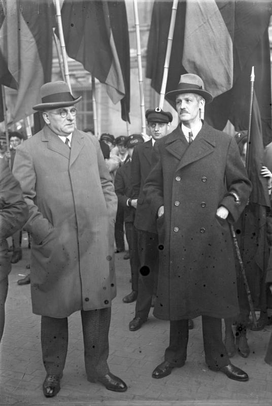 Kämpfer für das allgemeine Wahlrecht: Rudolf Breitscheid (r.) mit dem preußischen Ministerpräsidenten Otto Braun 1932