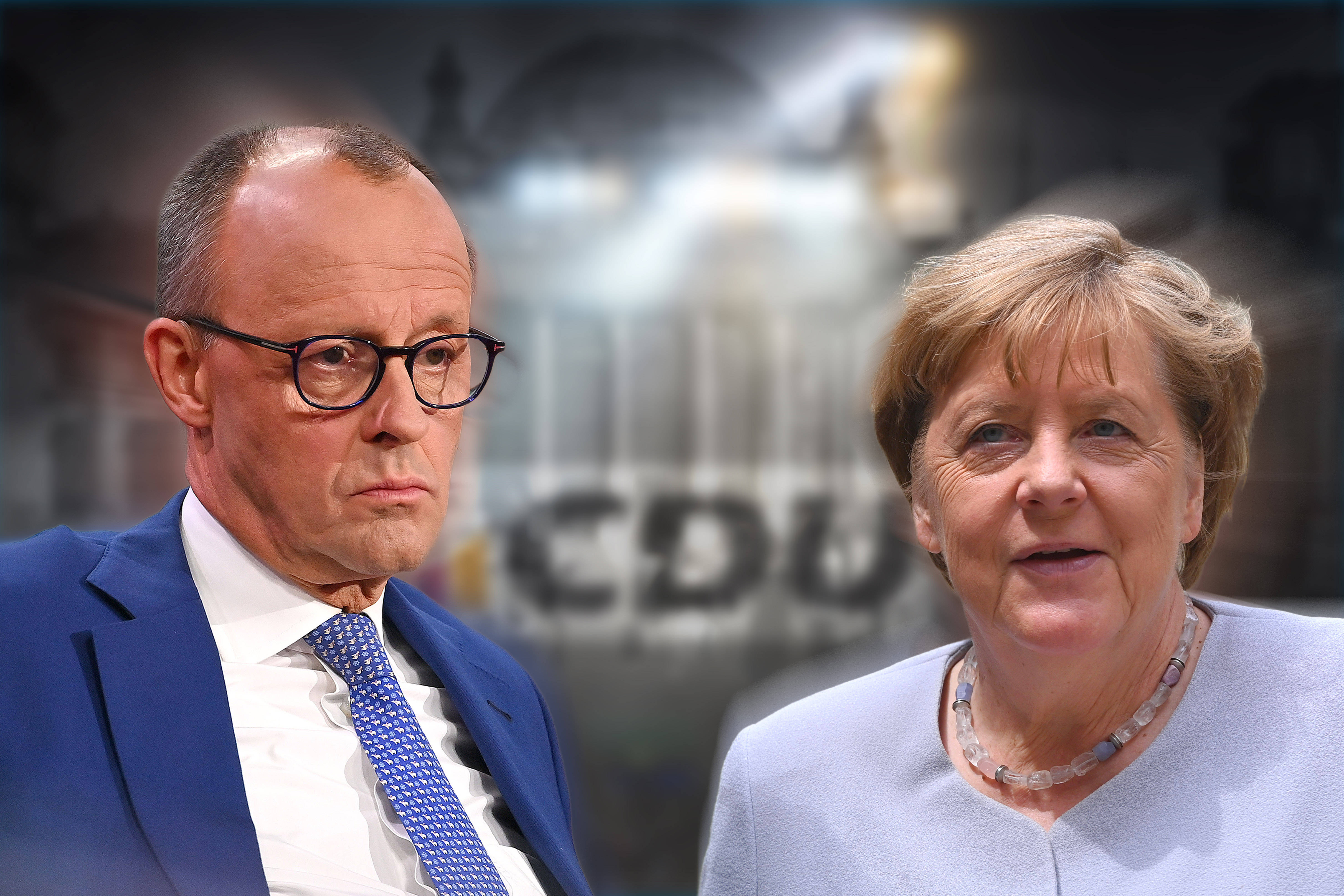 Harte Kritik am Vorgänger: Ex-CDU-Chefin Angela Merkel und ihr Nachfolger im Parteiamt Friedrich Merz