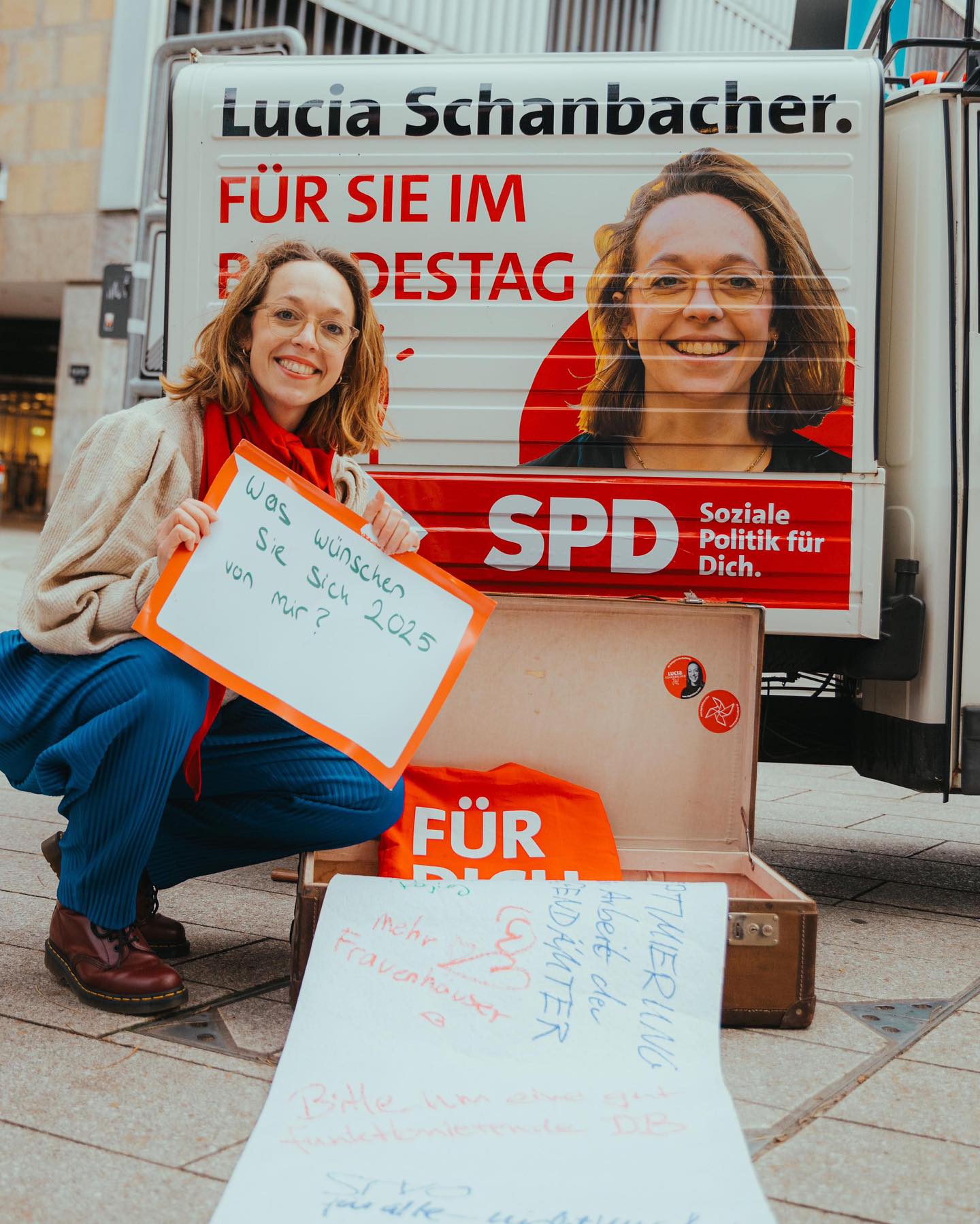 Mit ihrer Wahlkampf-Ape war Lucia Schanbacher schon im Dezember in Stuttgart unterwegs.