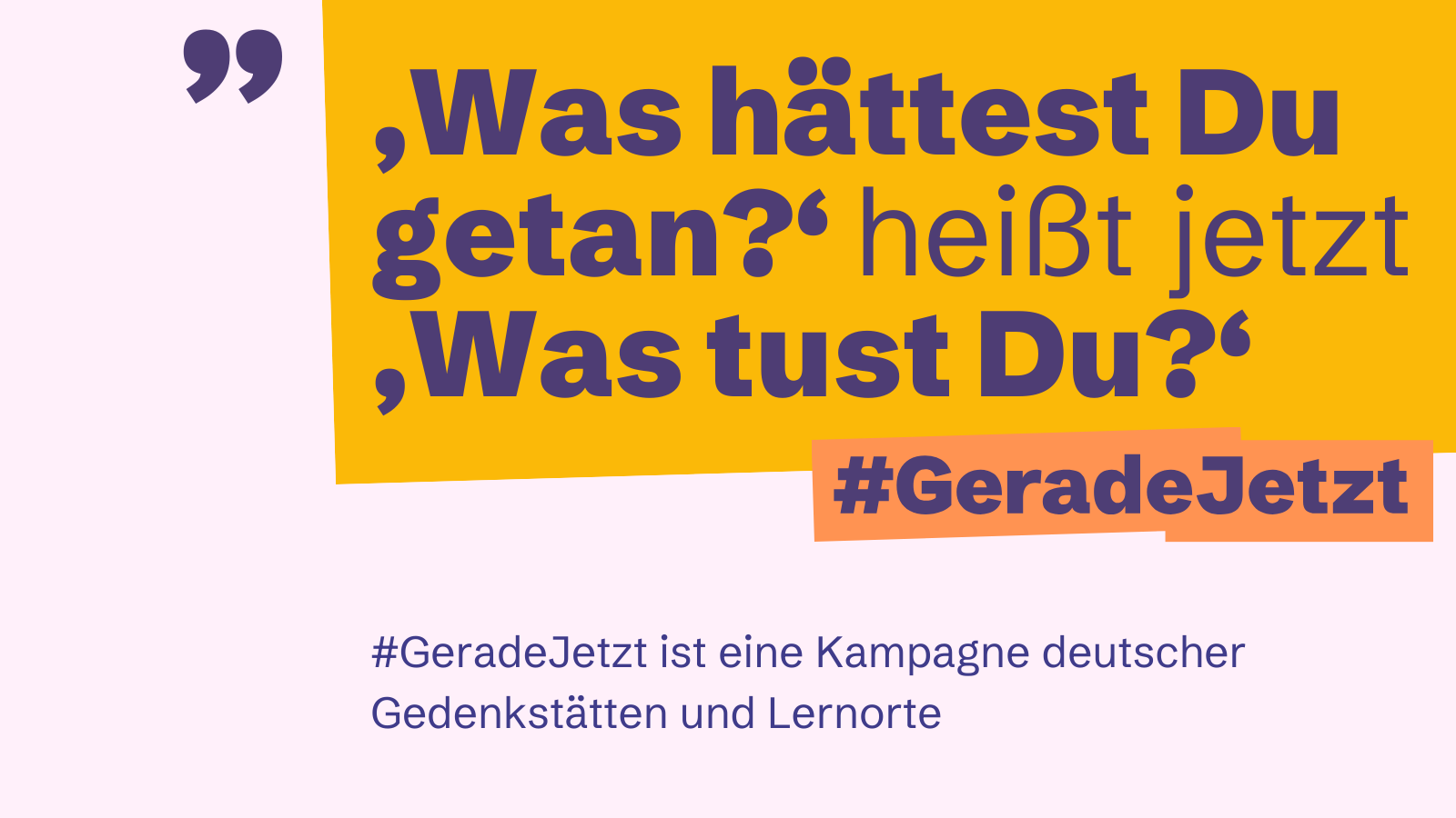 Kampagne #GeradeJetzt