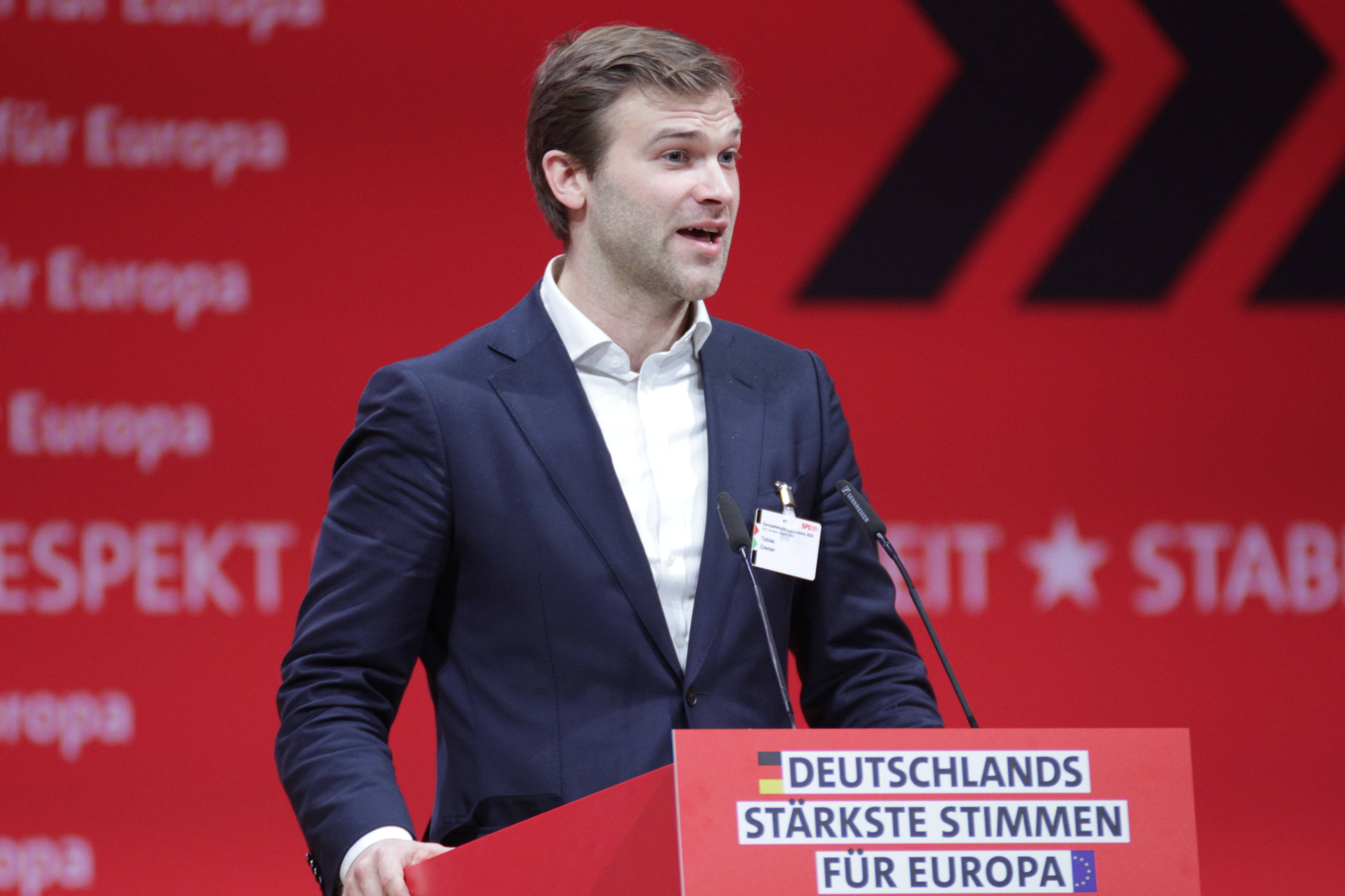 Der SPD-Europaabgeordnete Tobias Cremer