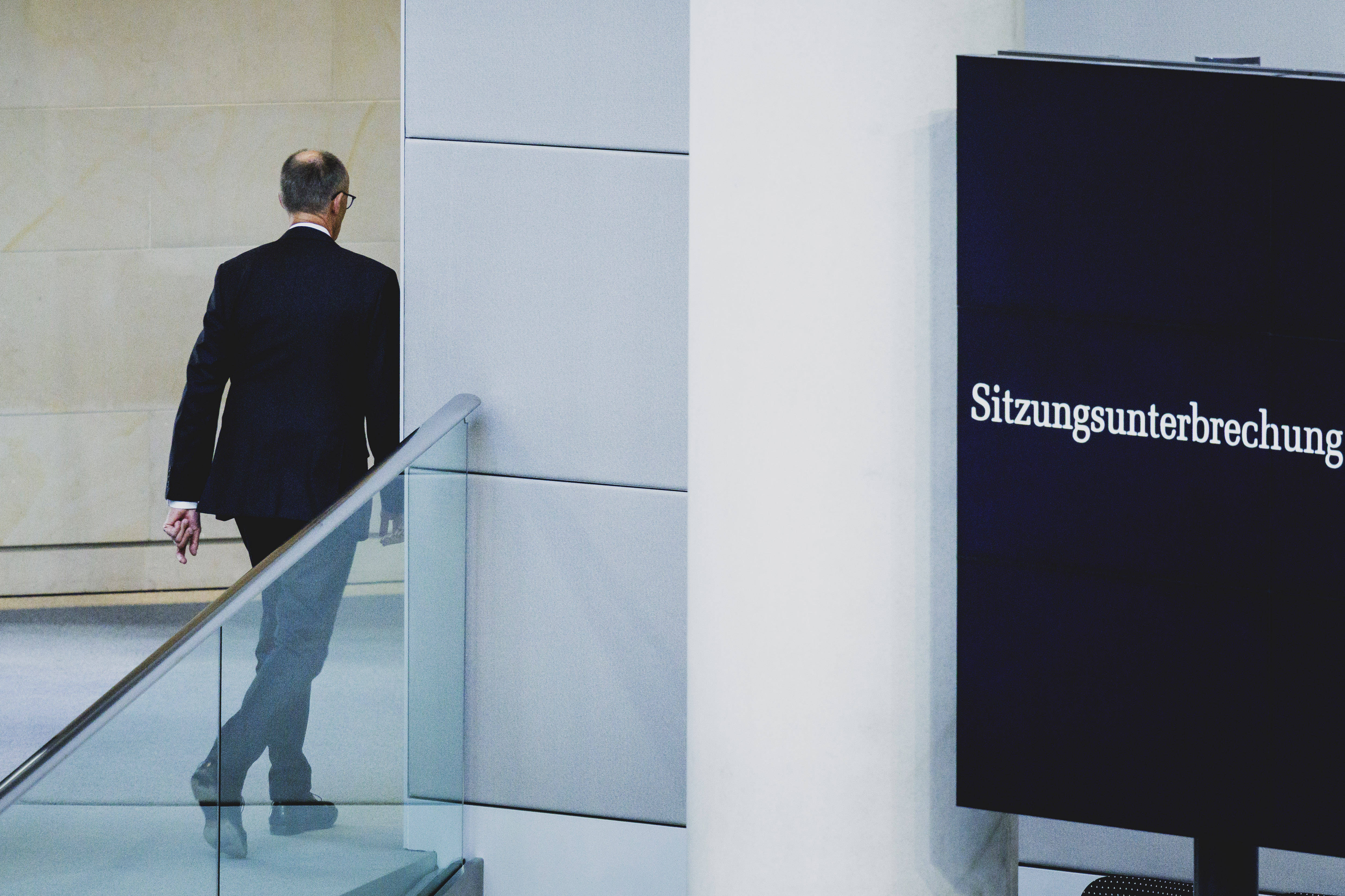 Friedrich Merz im Bundestag nach dem gescheiterten ersten Wahlgang im Bundestag