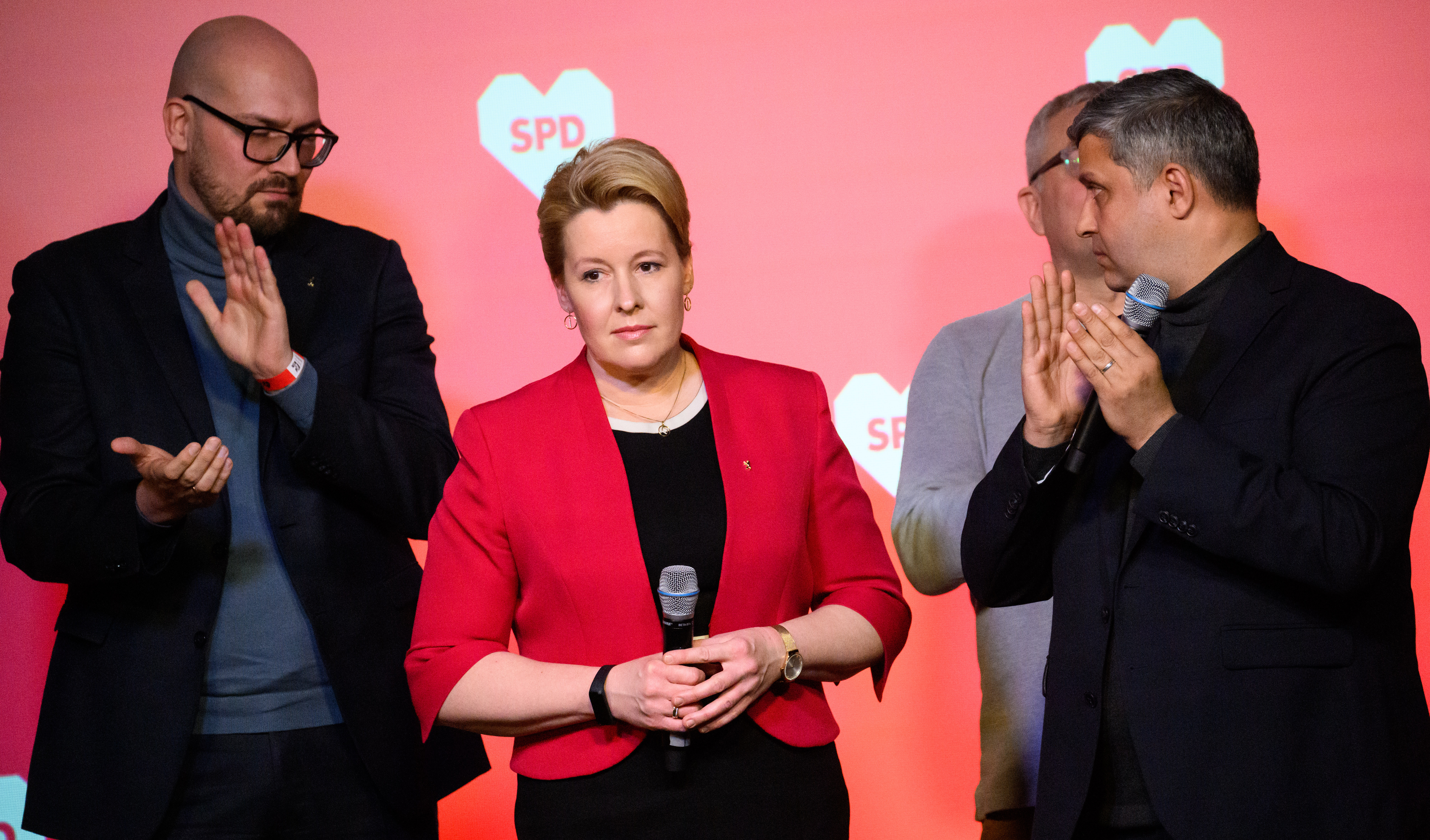 Enttäuschung bei Franziska Giffey: Die SPD landete bei der Wiederholung der Berliner Abgeordnetenhauswahl hinter der CDU.
