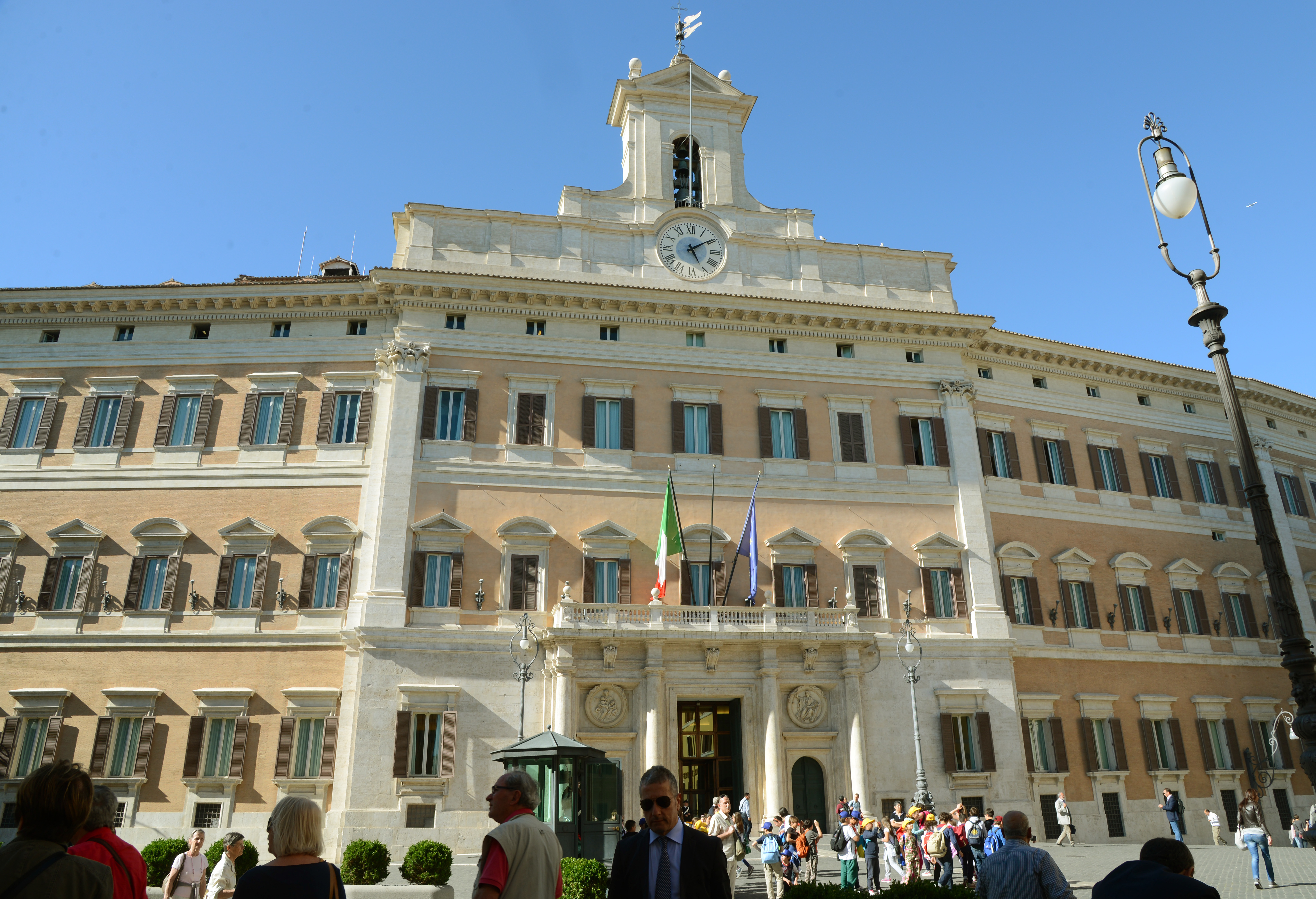 Der Palazzo Montecitorio in Rom, Sitz des italienischen Abgeordnetenhauses