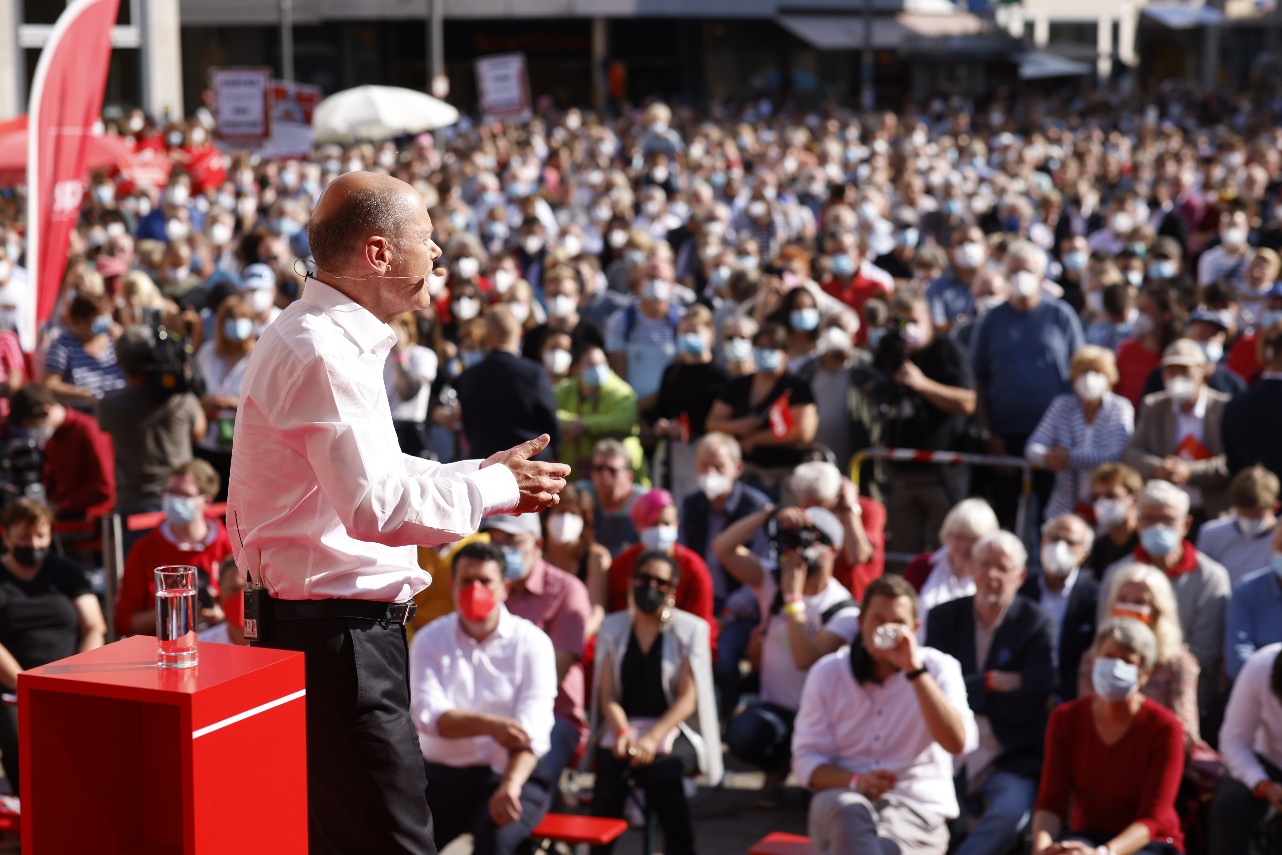 „Wer will, dass ich der nächste Kanzler werde, macht am besten sein Kreuz bei der SPD.“ Olaf Scholz vor 2.000 begeisterten Zuhörer*innen in Göttingen