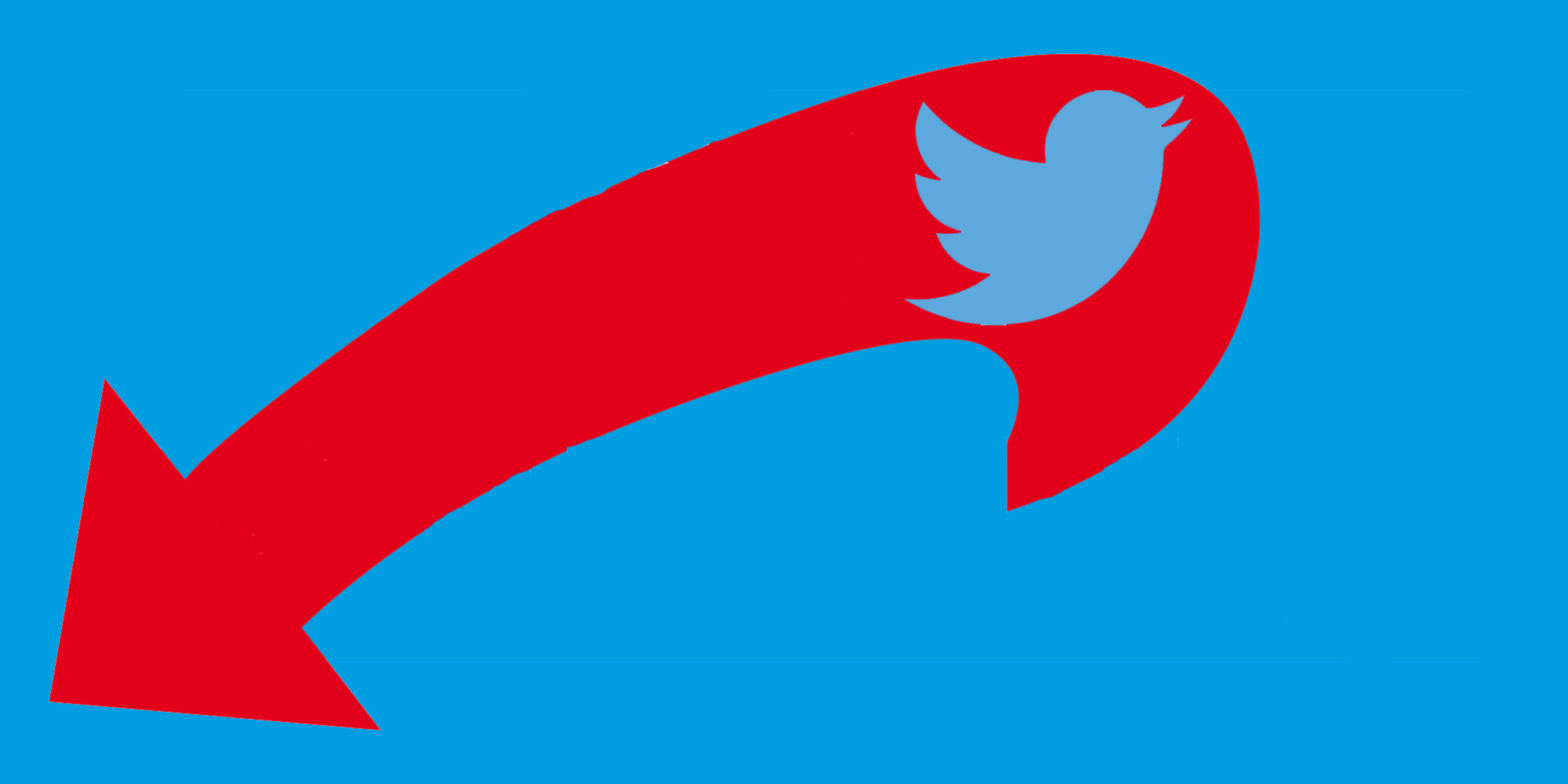 Twitter-Logo auf AfD-Pfeil