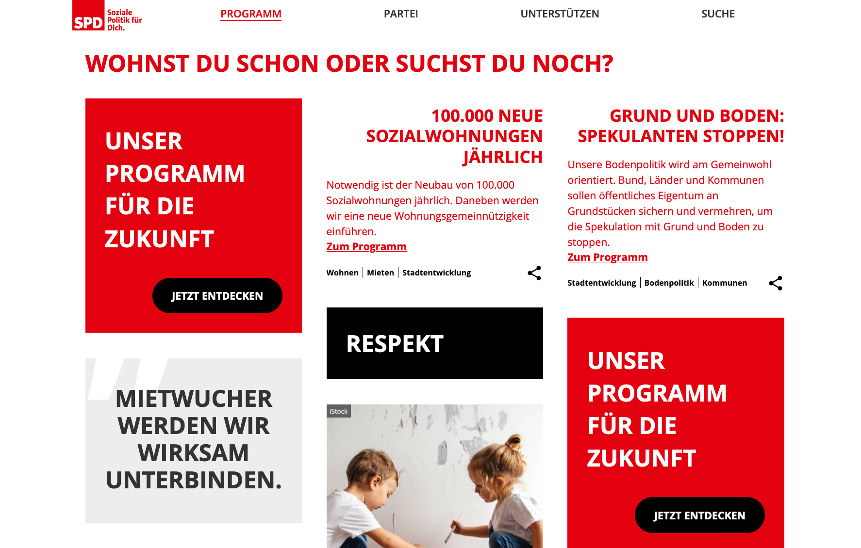 Volles Programm auf einen Blick: Die SPD hat ihr Wahlprogramm „digital begehbar“ gemacht.