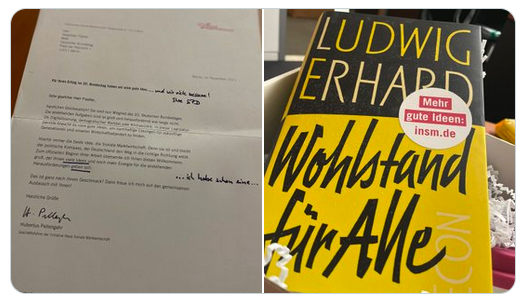 Erhard-Buch und Willkommens-Schreiben der INSM:  die fördern, die sich für einen transparenten Lobbyismus stark machen