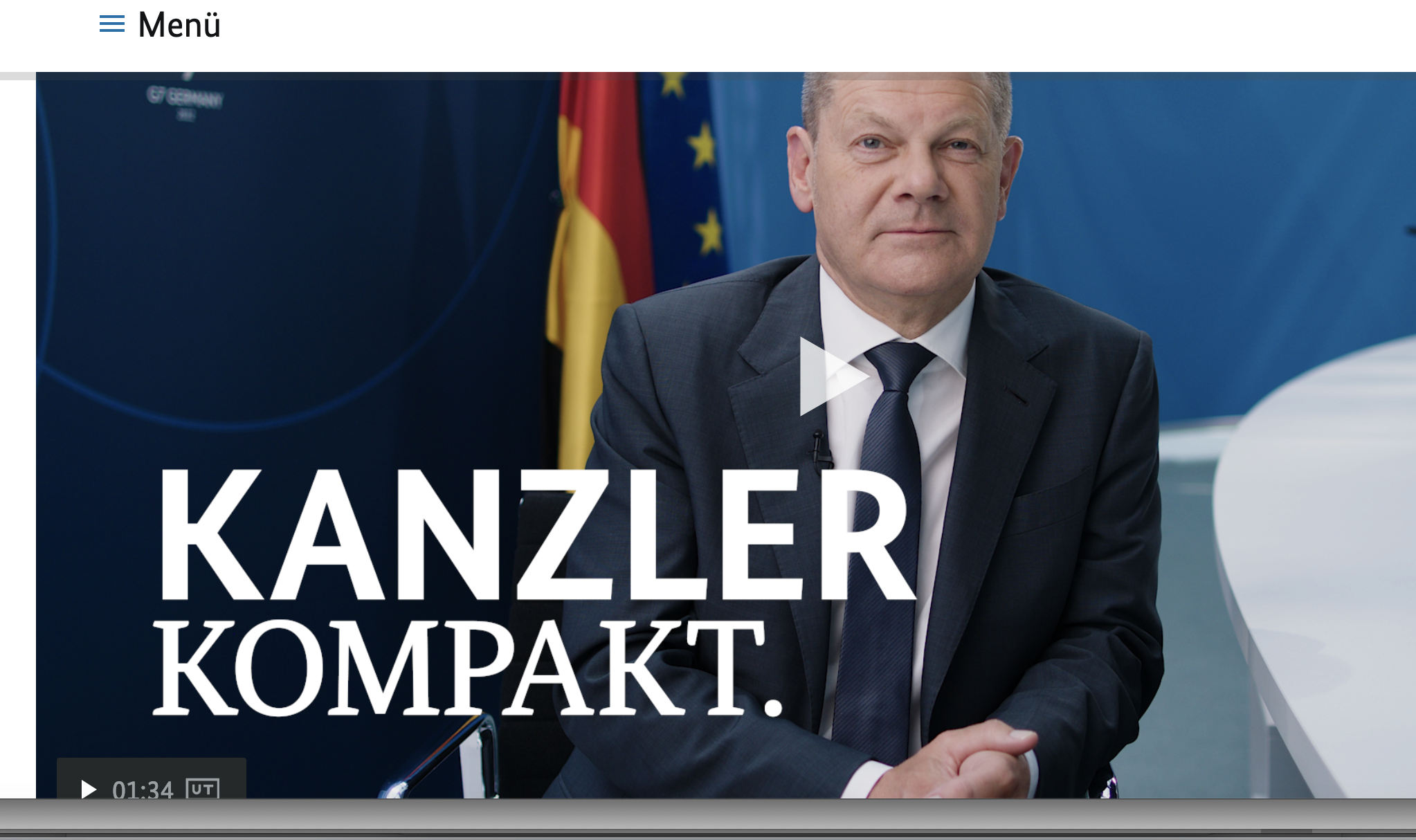 Premiere: Am 18. Juni 2022 wendet sich Bundeskanzler Olaf Scholz erstmals mit einer Videopodcast an die Bürger*innen.