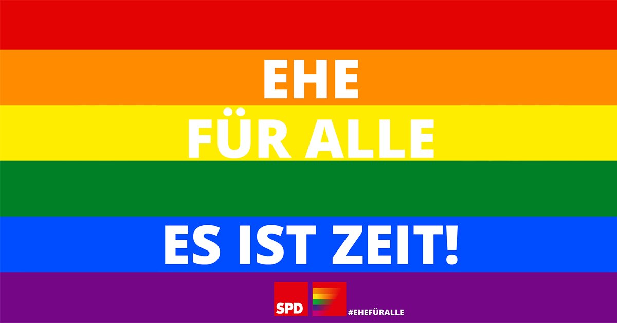 Große Freude in der SPD: Die Ehe für alle kommt.