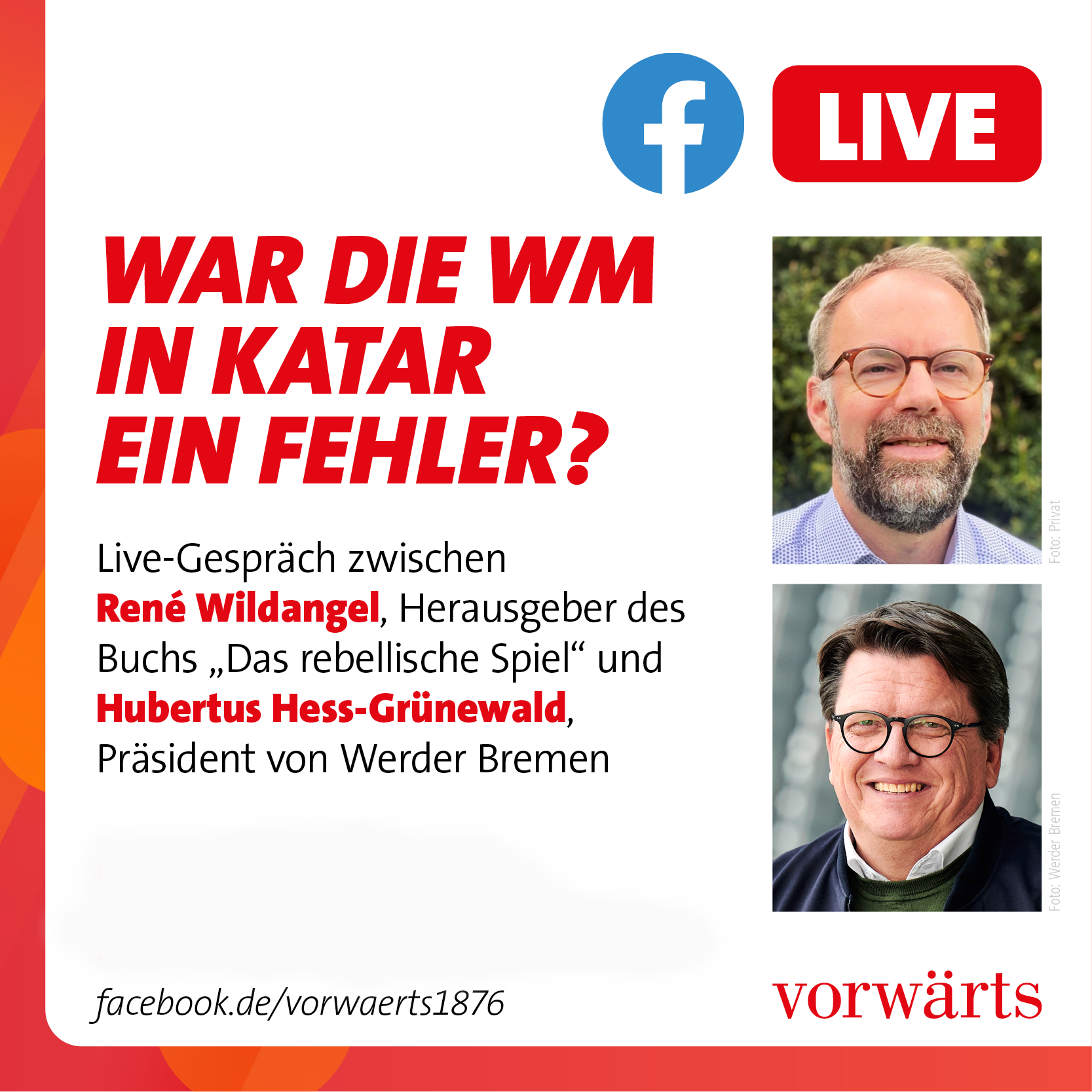 Katar und die Folgen: Darüber sprachen René Wildangel und Hubertus Hess-Grunewald.