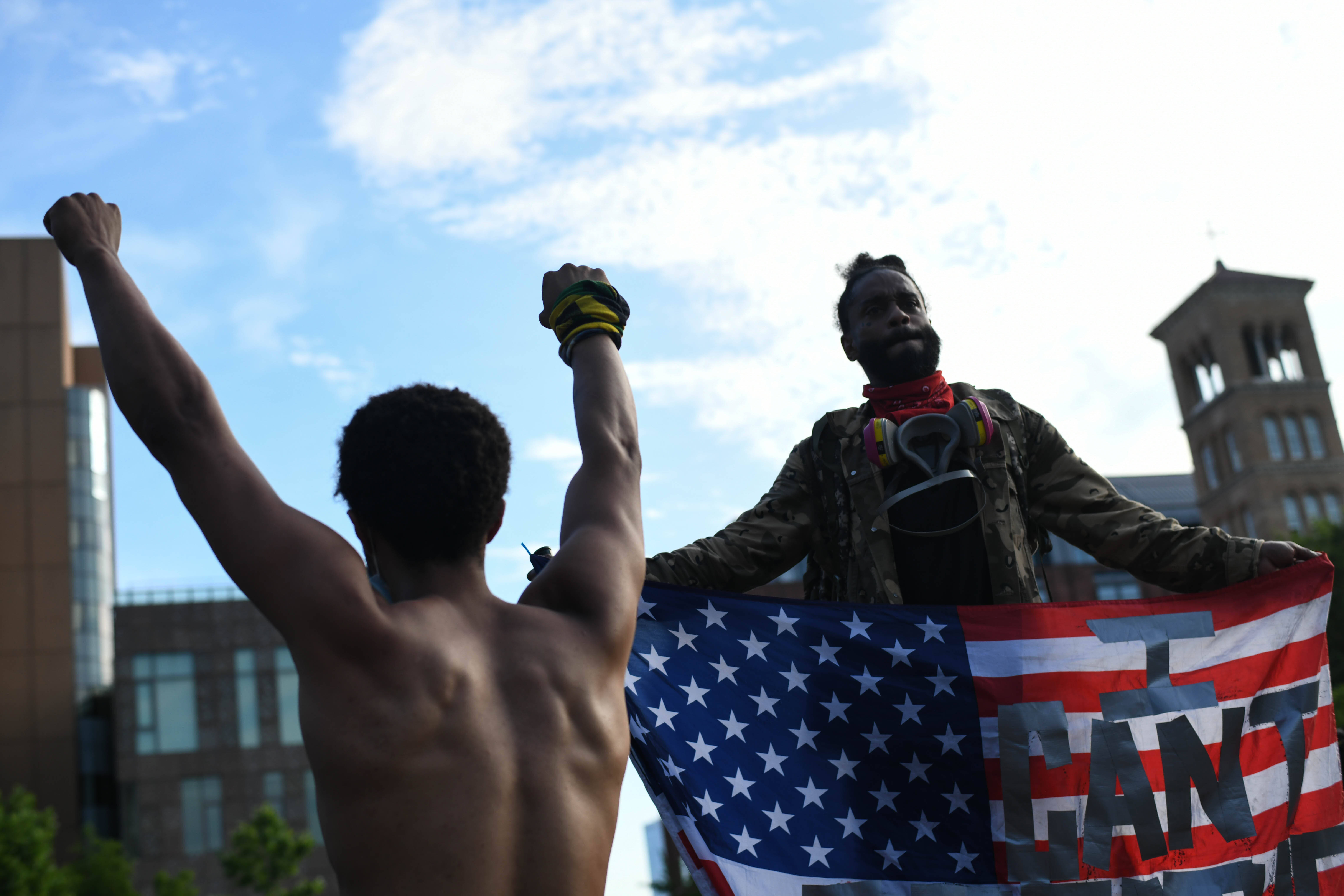 Black Lives matter: Demonstration in New York gegen Rassismus, Polizeigewalt und Donald Trump.