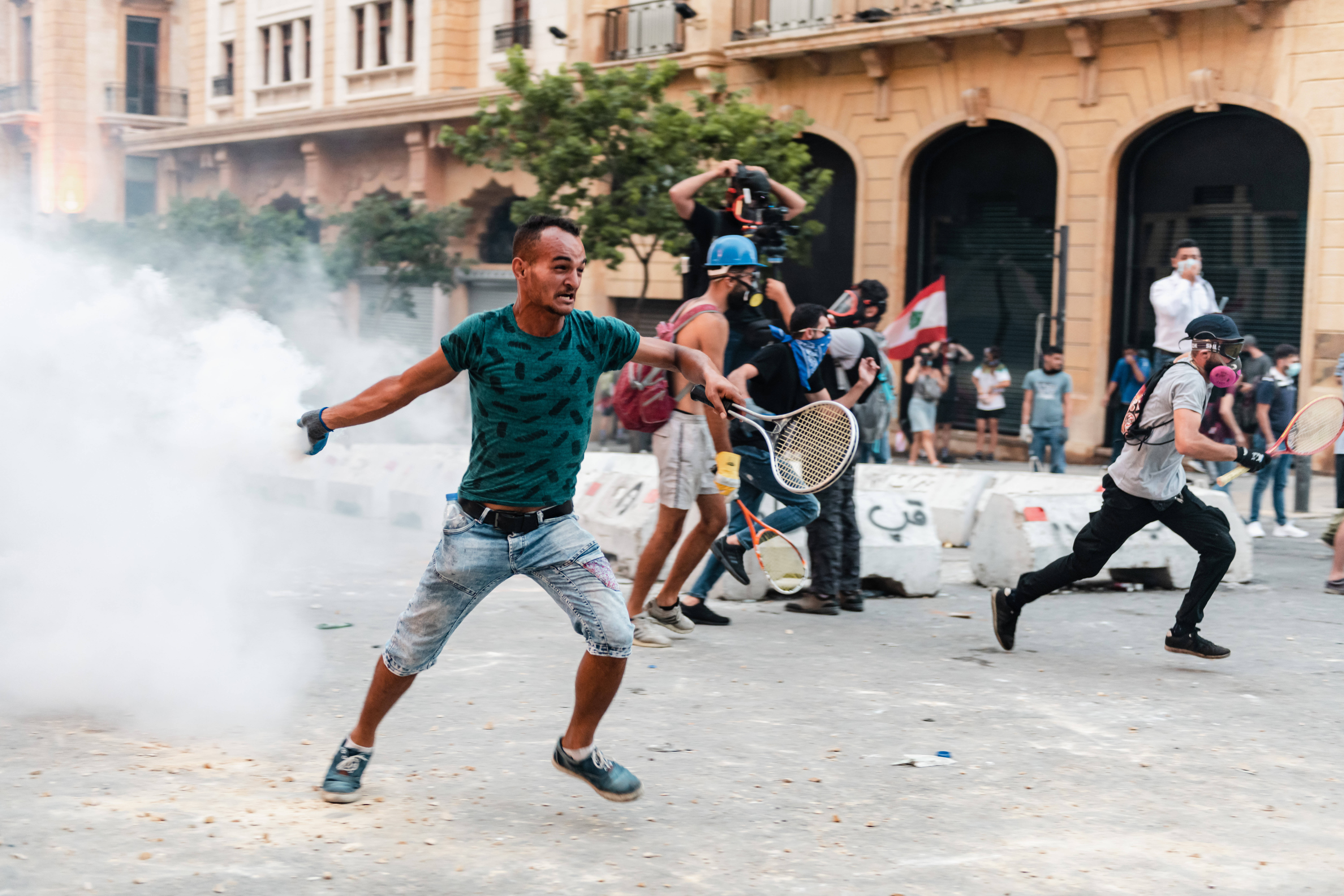 Proteste gegen die libanesische Regierung in Beirut.