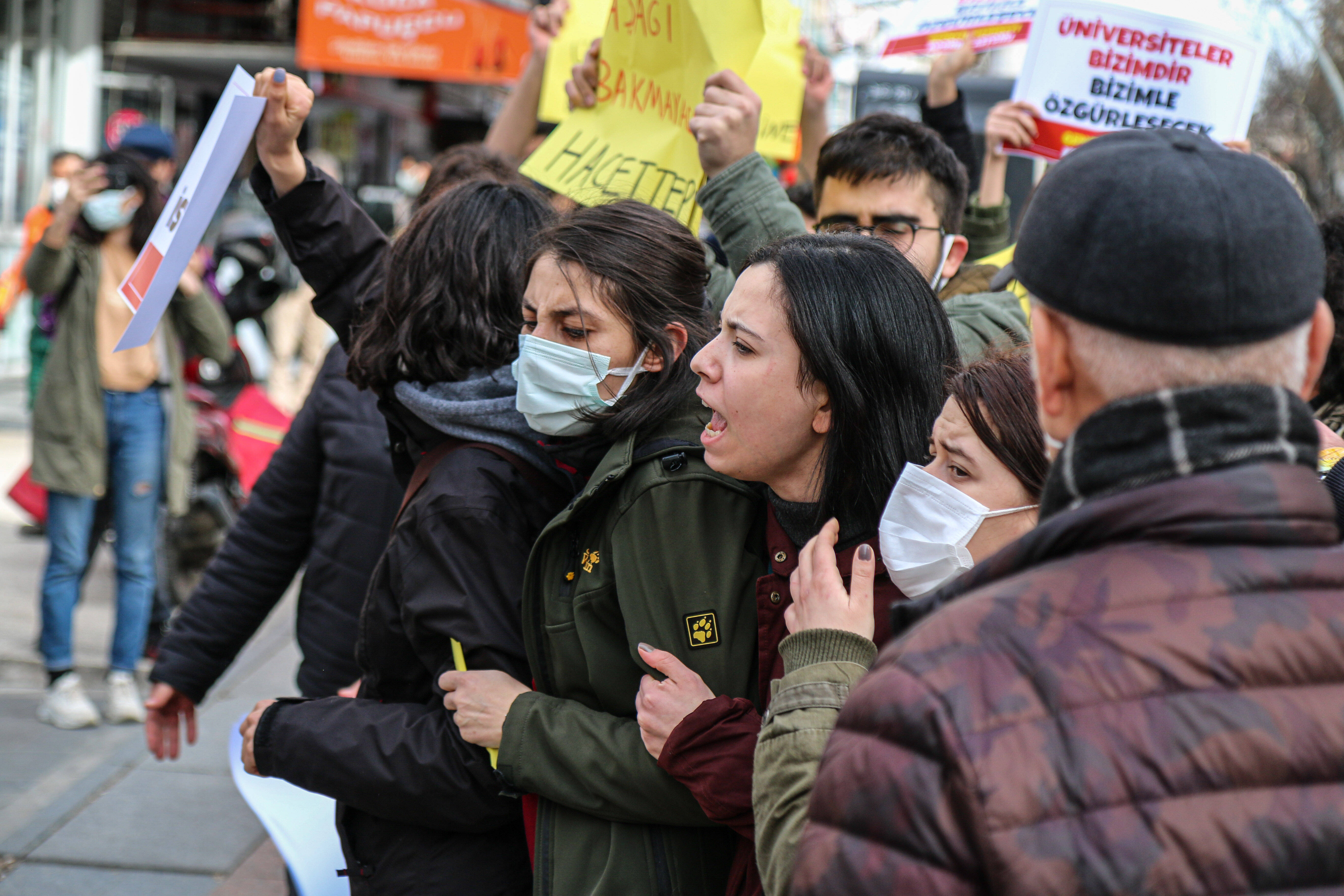 Proteste in Istanbul: Studierende der Universität Bogazici protestieren am 2. Februar gegen den von Erdogan eingesetzten Uni-Direktor.