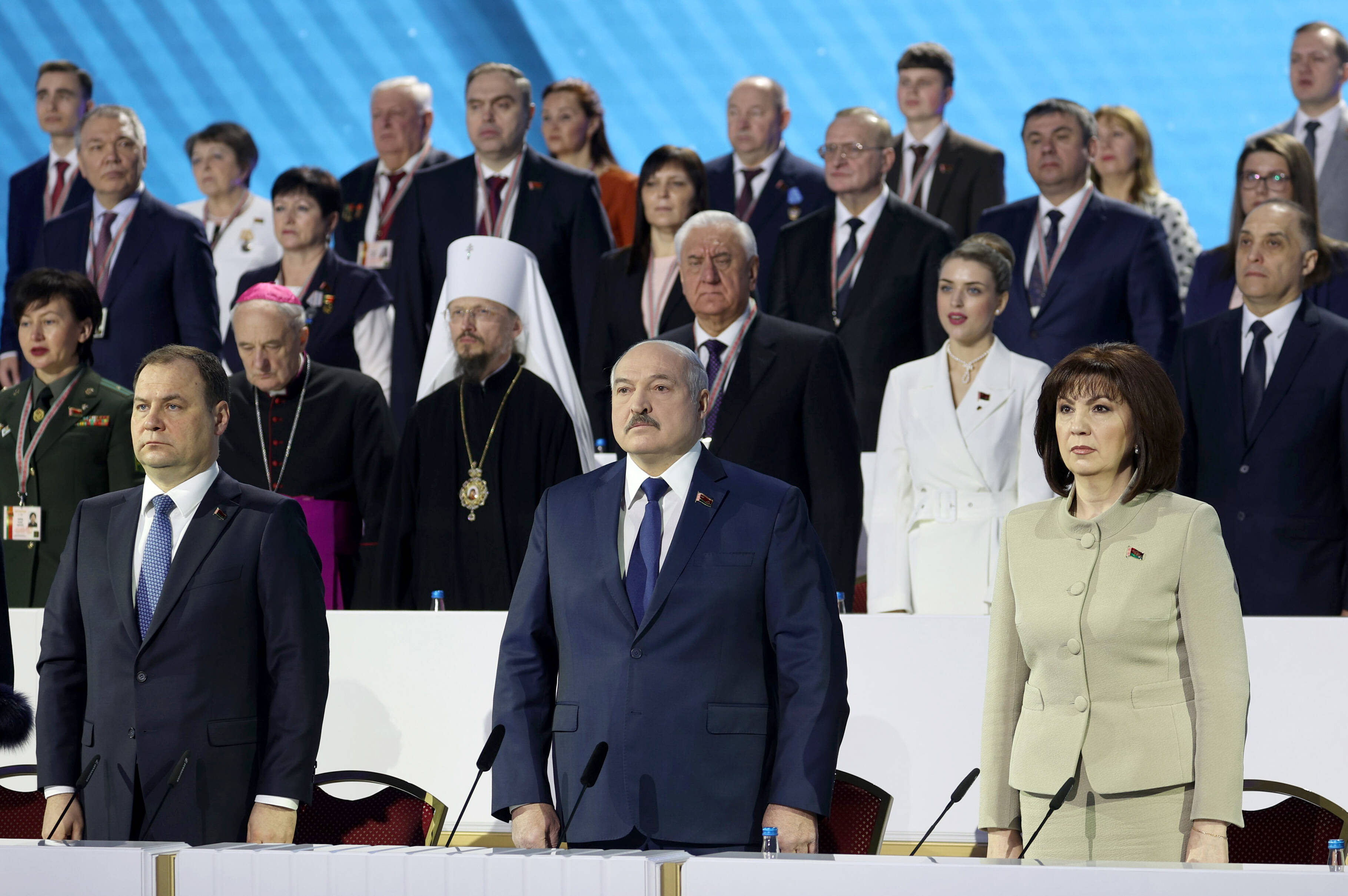 Die Volksversammlung in Belarus: Vor allem eine Bühne des Machthaber Alexander Lukaschenko (mitte).