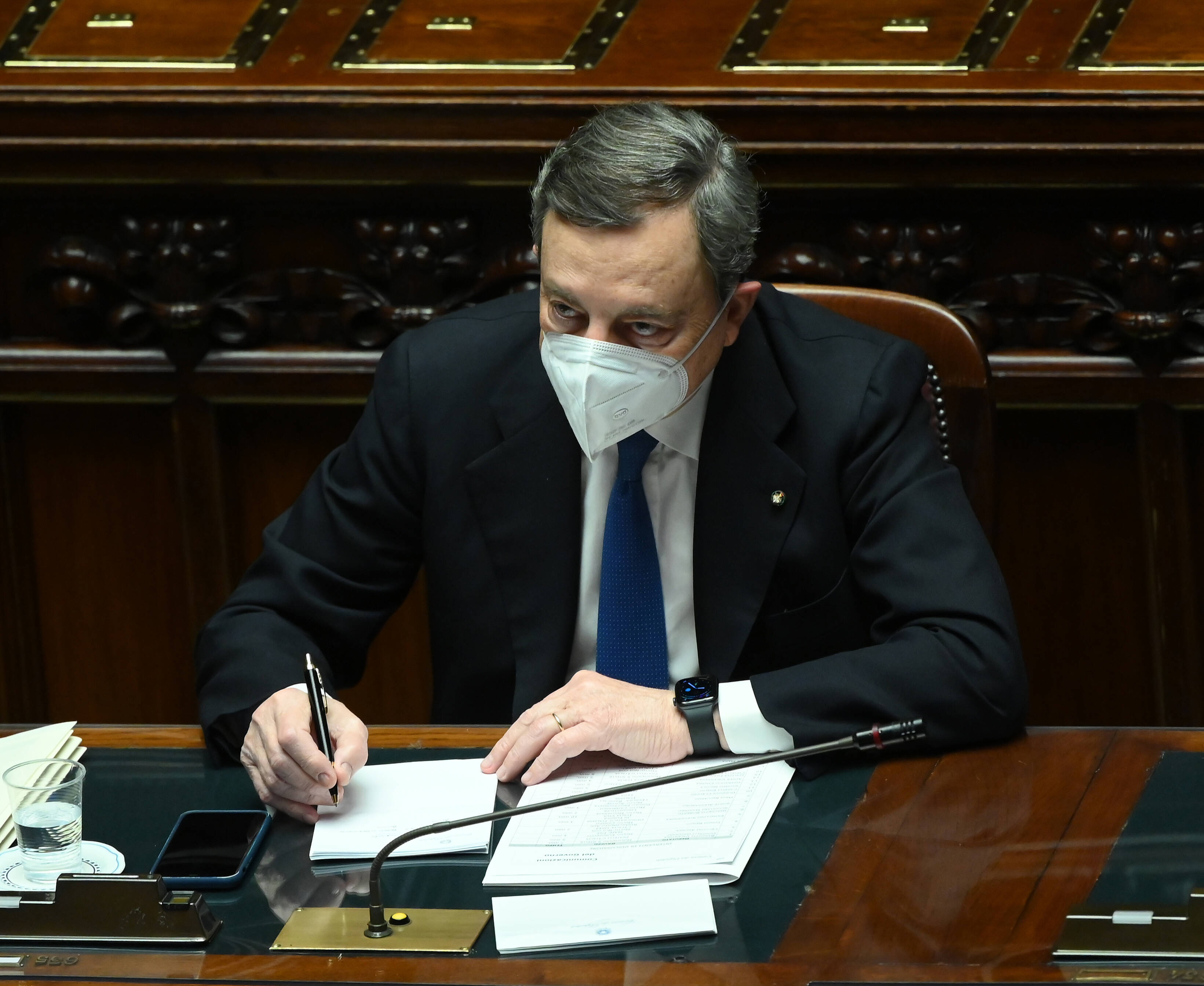 Neue Hoffnung für Italien: Der neue Ministerpräsident Mario Draghi bei der Vertrauensabstimmung im Senat am 19. Februar 2021