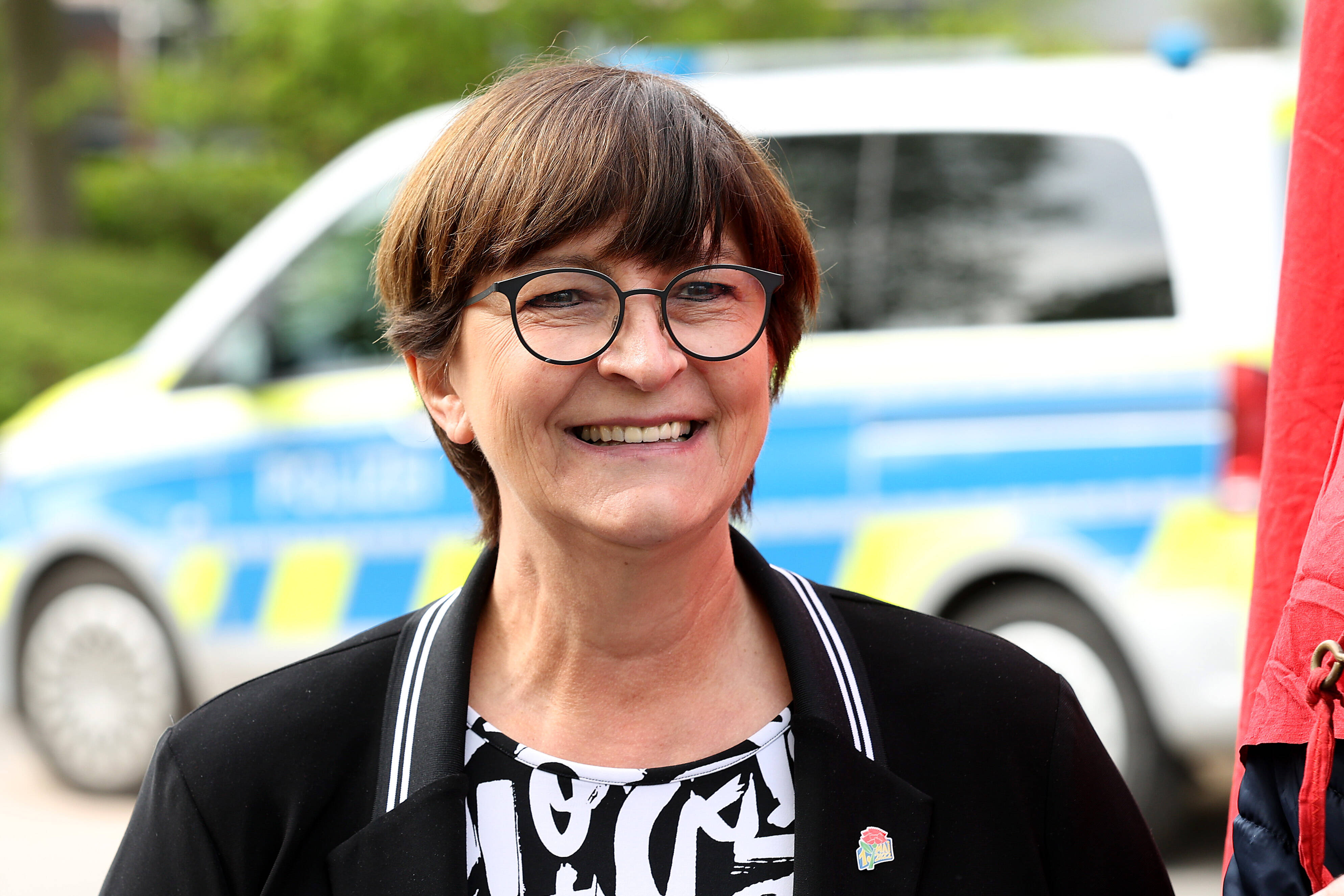 SPD-Parteivorsitzende Saskia Esken am 1. Mai 2022 in Bergkamen (NRW).