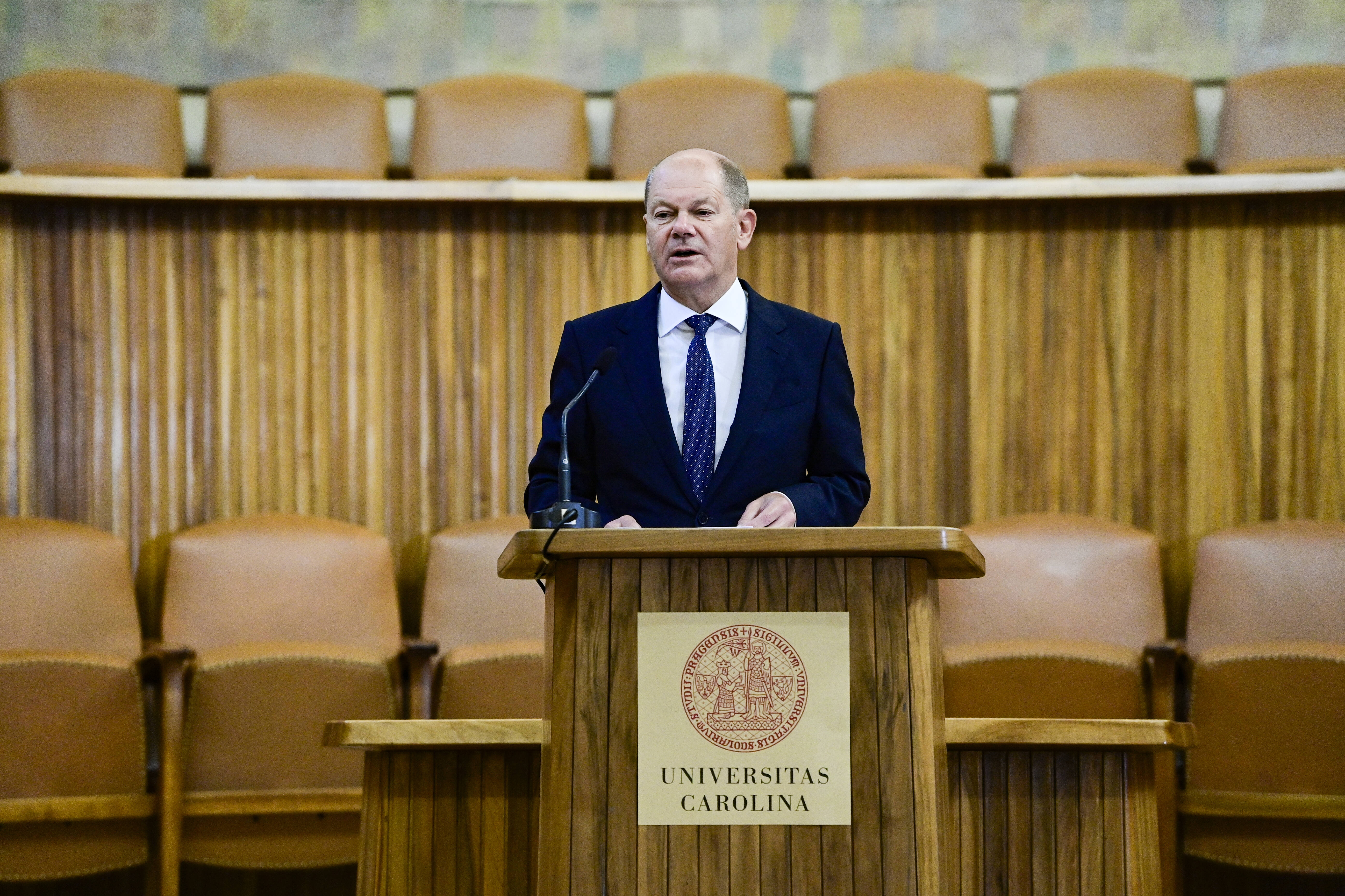 Europapolitische Grundsatzrede: Bundeskanzler Olaf Scholz am 29. August 2022 in der Prager Karls-Universität