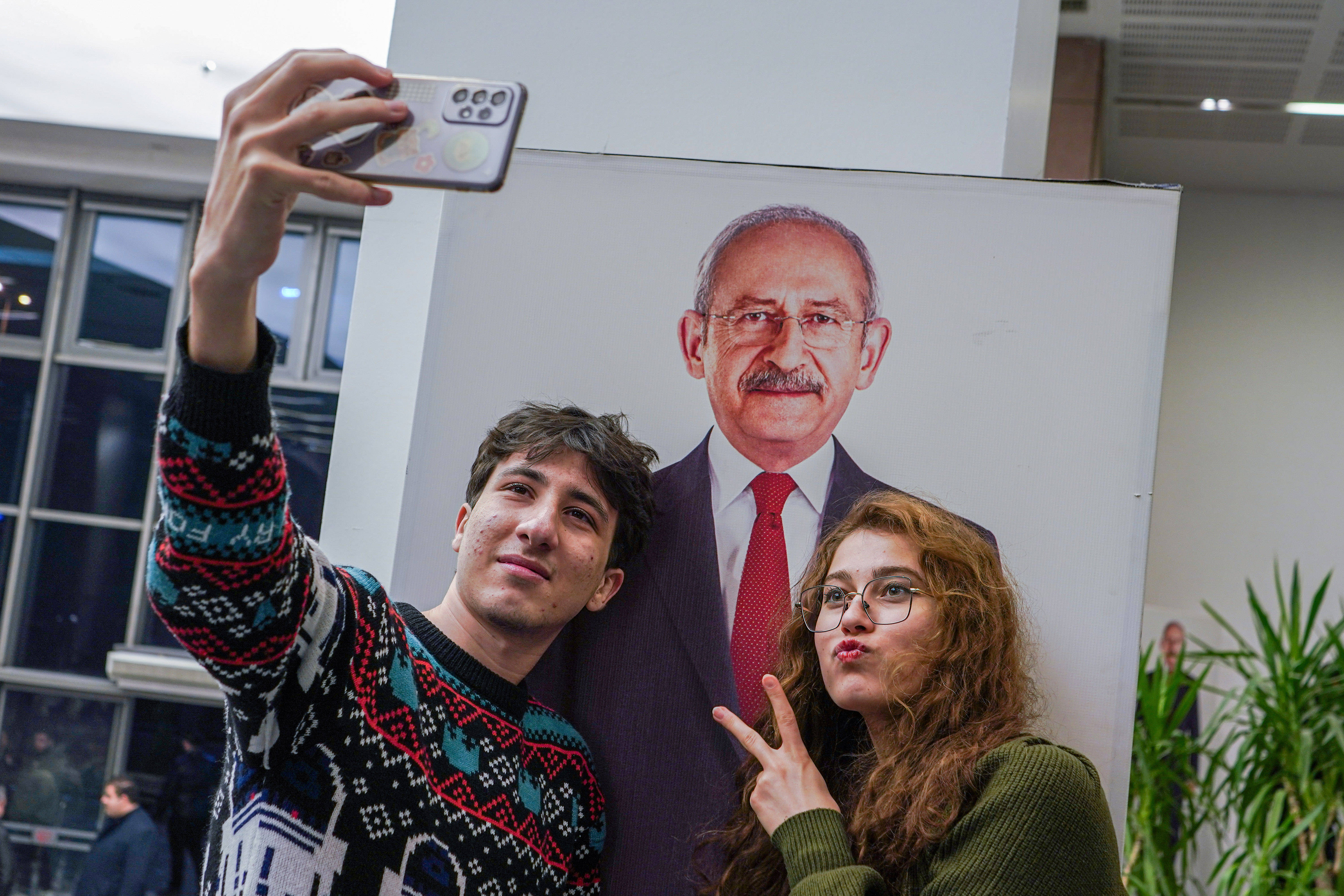 Fans hat er in der Türkei: Oppositionskandidat Kemal Kılıçdaroğlu auf einem Plakat in Ankara am 06.03.2023