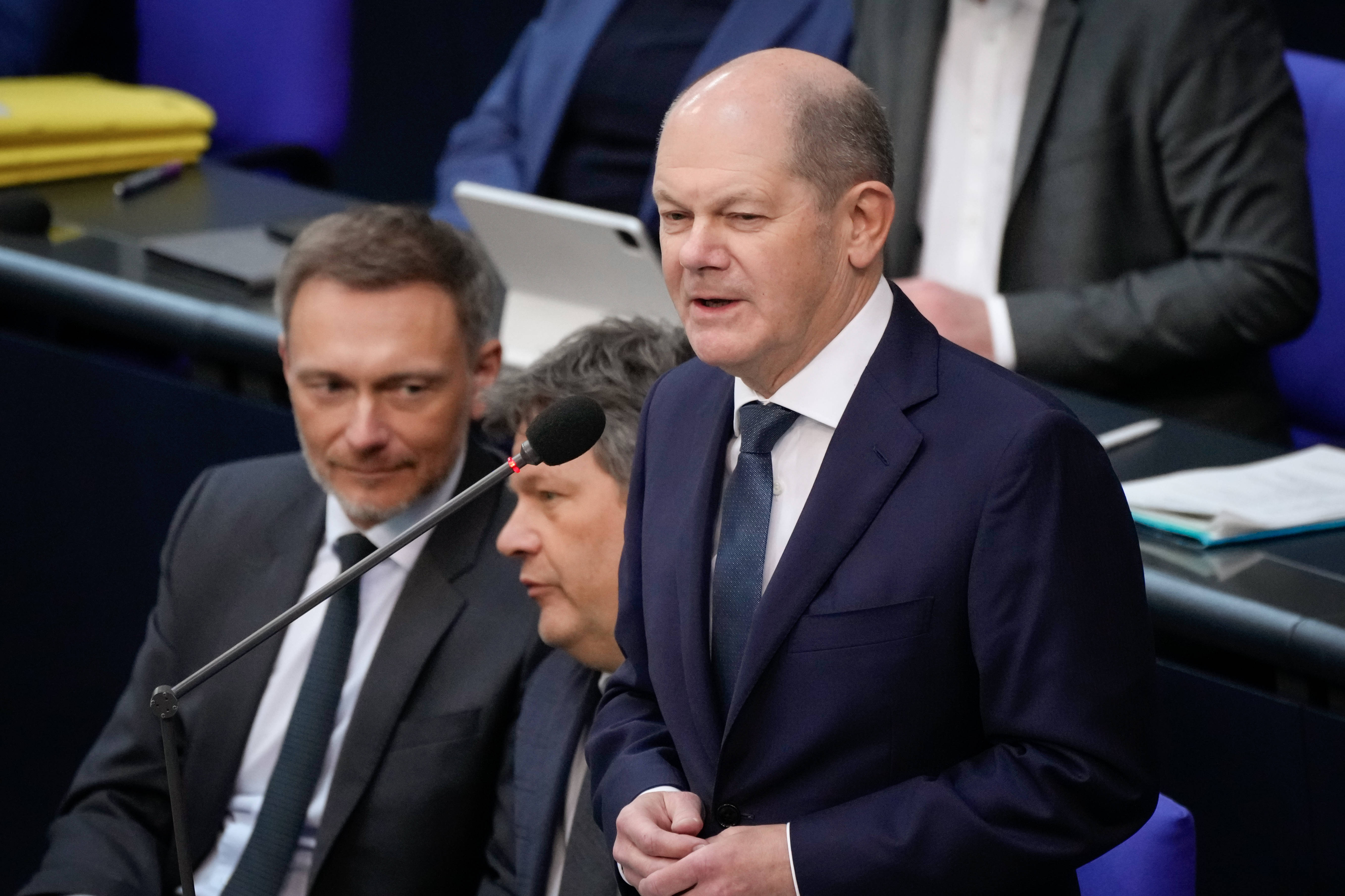 In der Offensive: Bundeskanzler Olaf Scholz bei der Regierungsbefragung im Bundestag am 29. März 2023