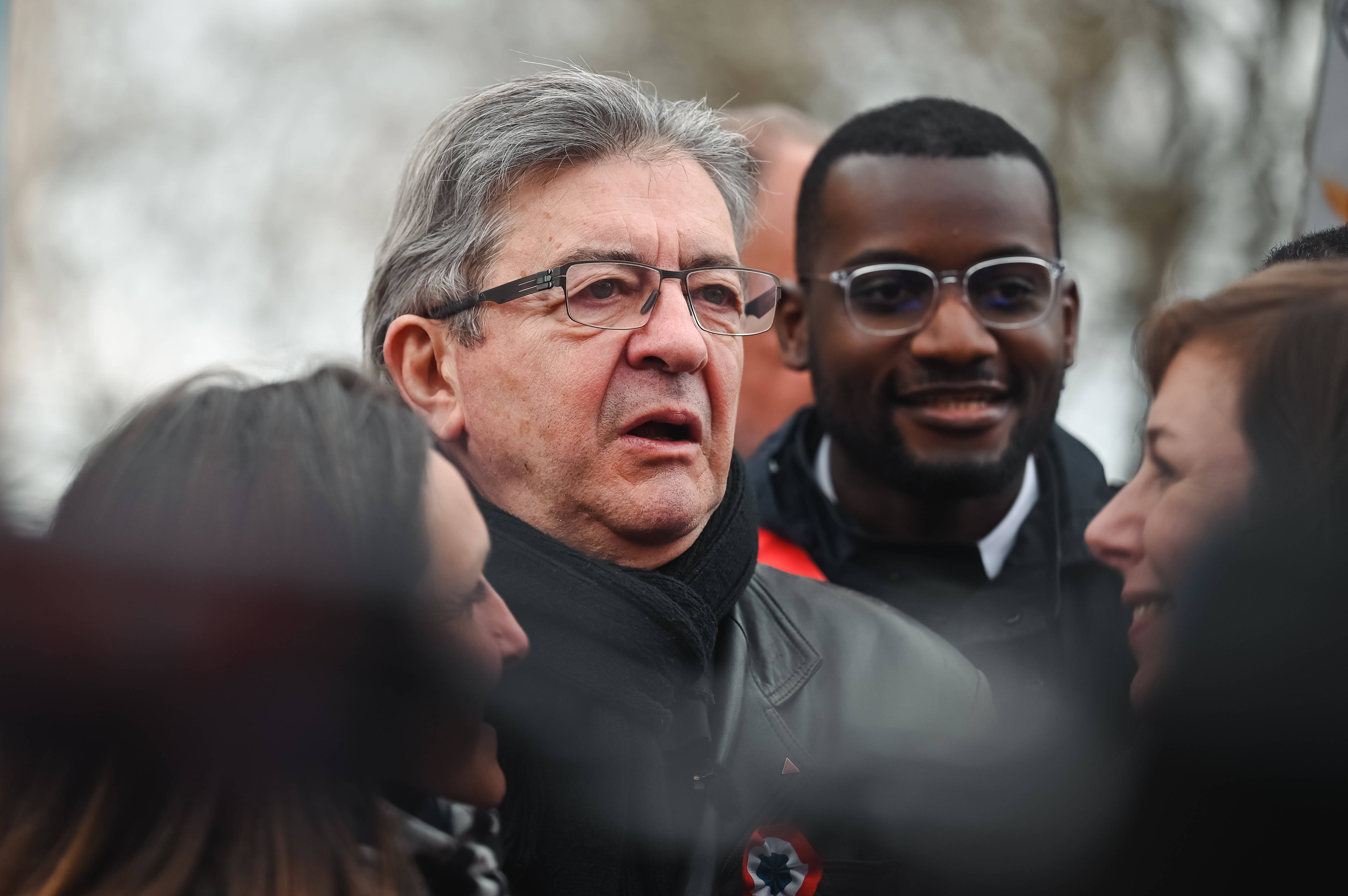 Jean-Luc Melenchon bei einer Demonstration in Paris: Kann er auch zur Europawahl wieder ein Linksbündnis schmieden?