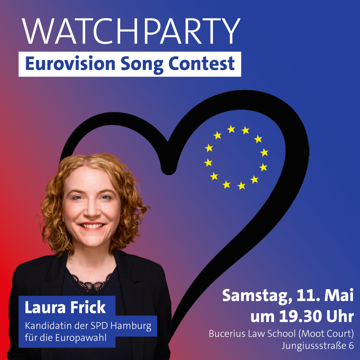 SPD-Kandidatin Laura Frick veranstaltet ein Public Viewing zur Europawahl