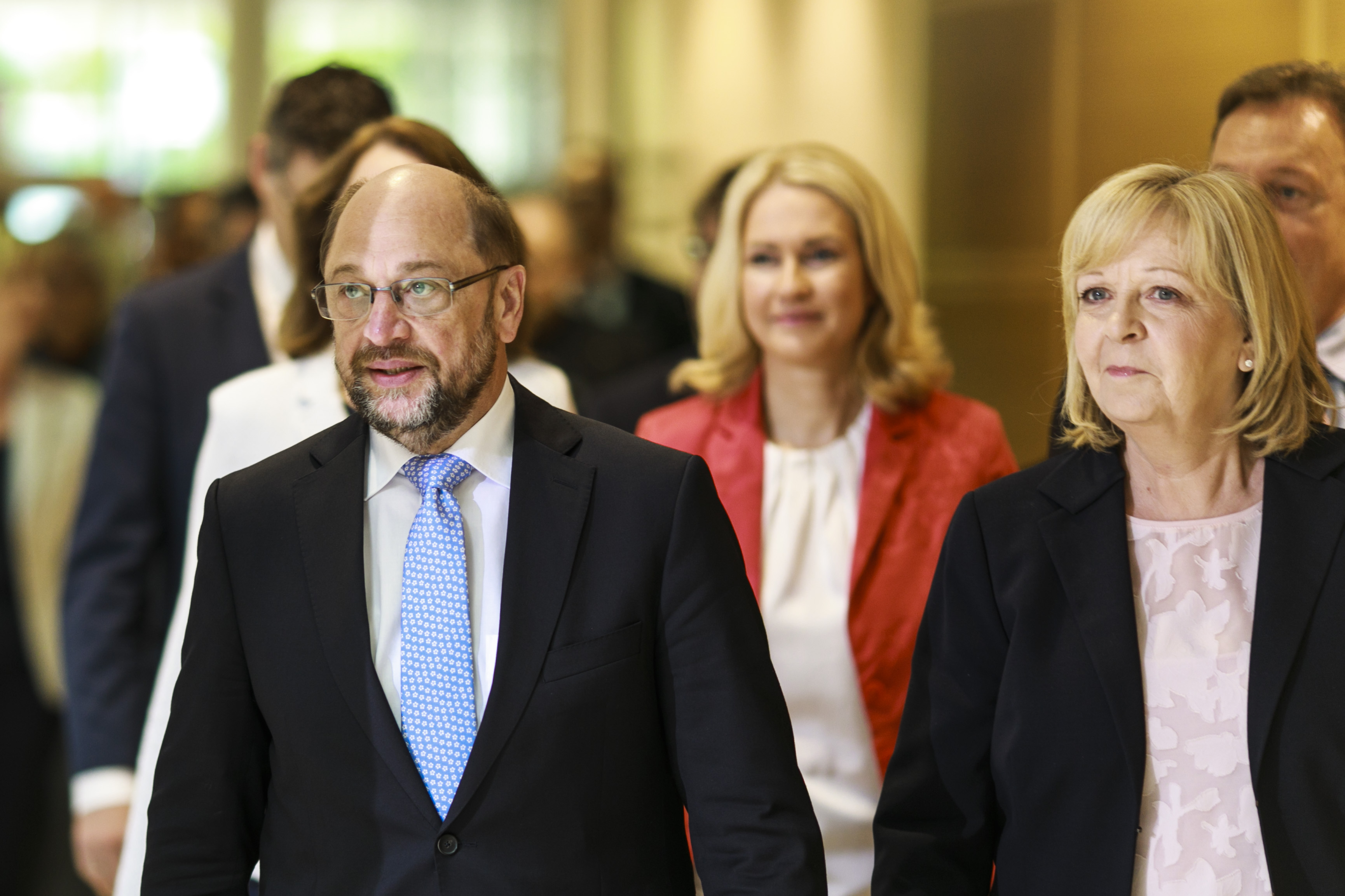 Nach der Landtagswahl ist vor der Bundestagswahl: SPD-Chef Martin Schulz mit Hannelore Kraft am Montag im Willy-Brandt-Haus