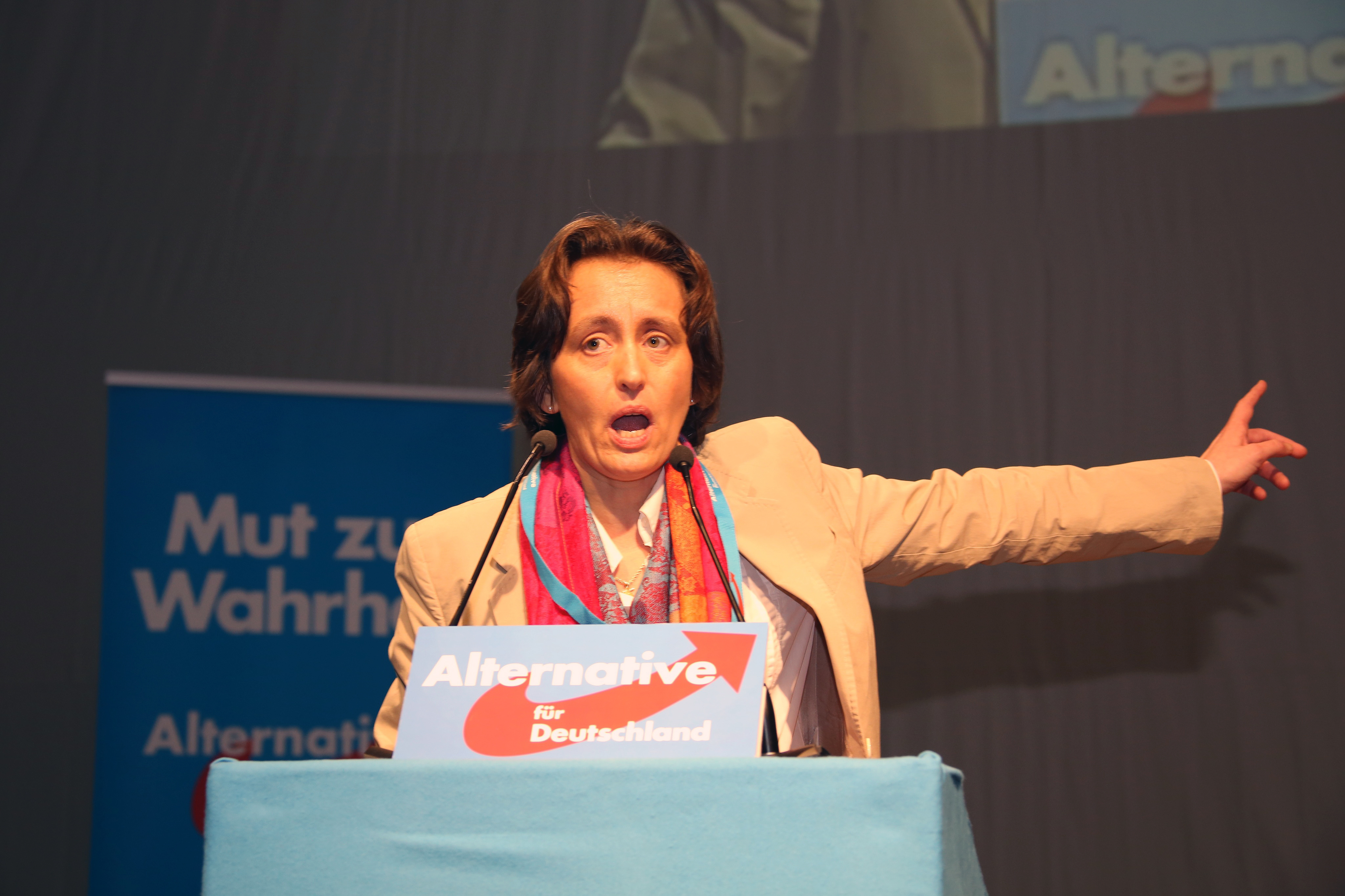 Mit Bundesthemen im Abgeordnetenhauswahlkampf: Beatrix von Storch