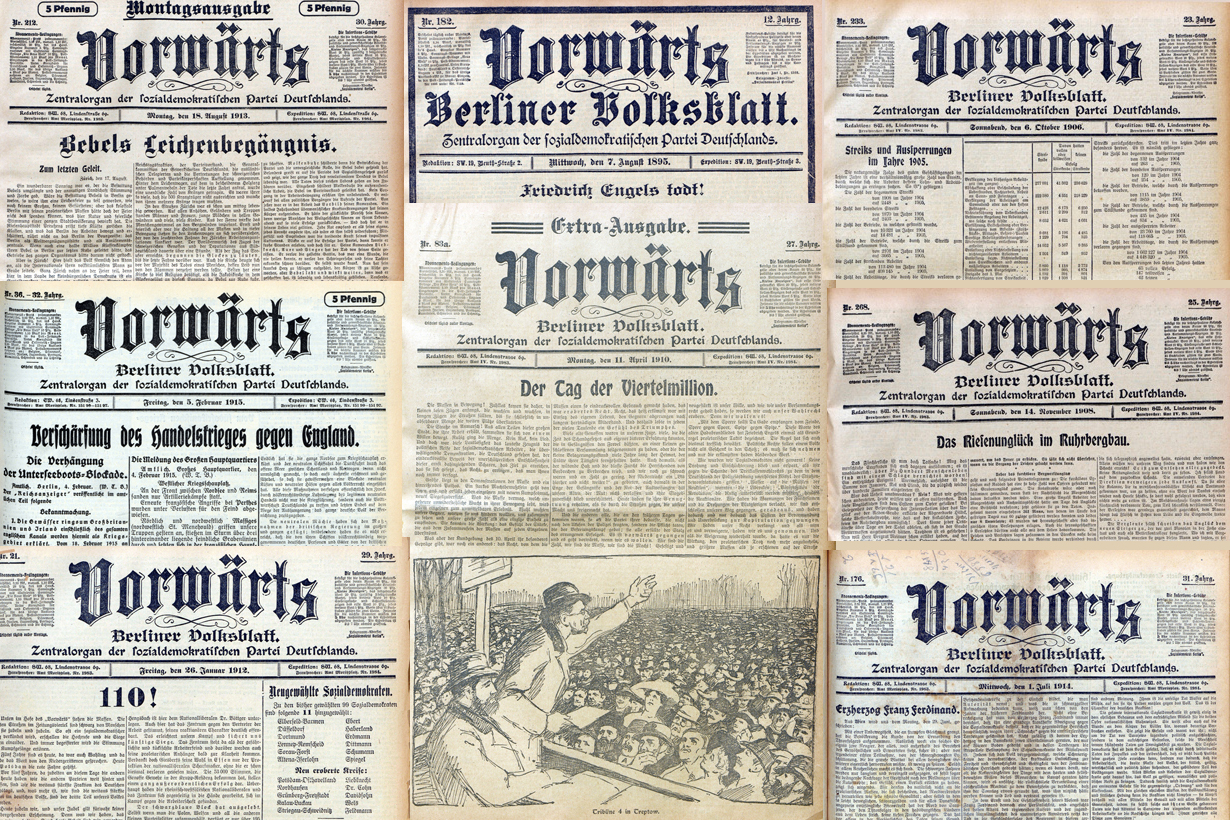 historische vorwärts-Titelblätter
